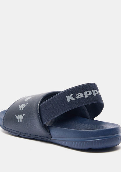 Kappa Boys' Logo Detailed Slide Slippers with Elastic Closure-Boy%27s Flip Flops and Beach Slippers-image-2