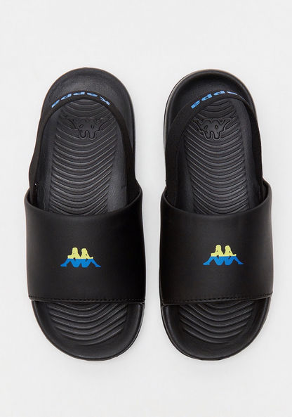 Kappa Boys' Logo Detail Slide Slippers with Elasticated Strap-Boy%27s Flip Flops & Beach Slippers-image-4