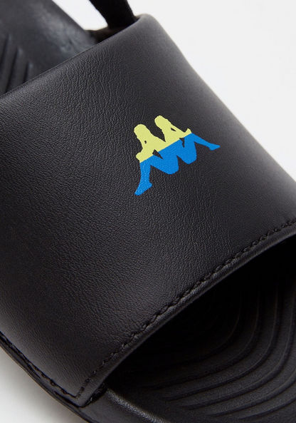 Kappa Boys' Logo Detail Slide Slippers with Elasticated Strap-Boy%27s Flip Flops & Beach Slippers-image-3