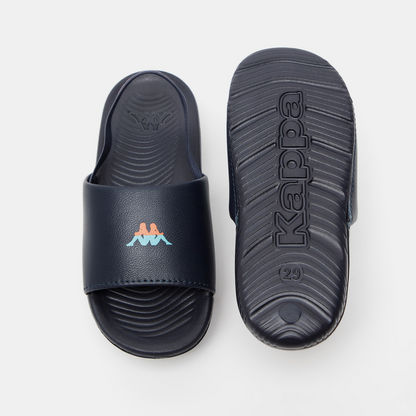 Kappa Boys' Logo Detail Slide Slippers with Elasticated Strap