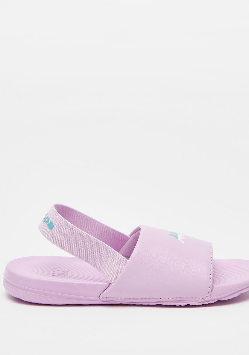 Kappa Girls' Logo Detail Slide Slippers with Elastic Detail-Girl%27s Flip Flops & Beach Slippers-image-0