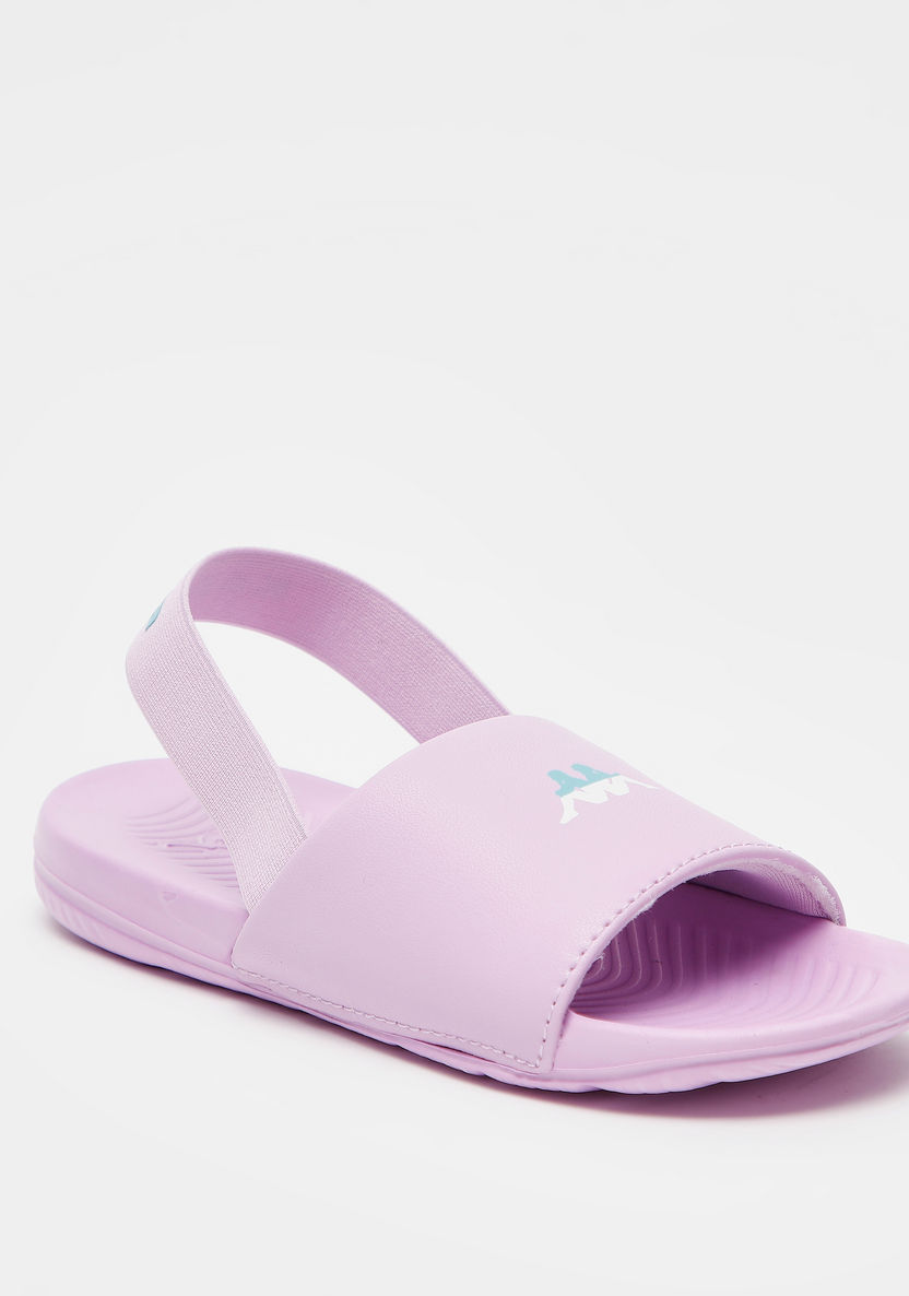 Kappa Girls' Logo Detail Slide Slippers with Elastic Detail-Girl%27s Flip Flops & Beach Slippers-image-1