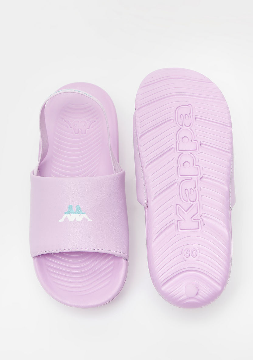 Kappa Girls' Logo Detail Slide Slippers with Elastic Detail-Girl%27s Flip Flops & Beach Slippers-image-4