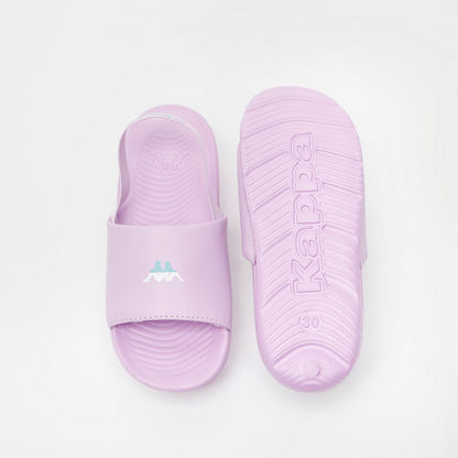 Kappa Girls' Logo Detail Slide Slippers with Elastic Detail