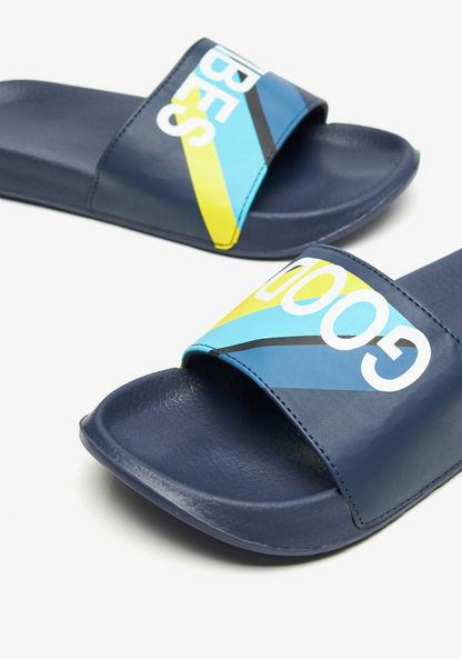 Printed Slide Slippers-Boy%27s Flip Flops & Beach Slippers-image-3