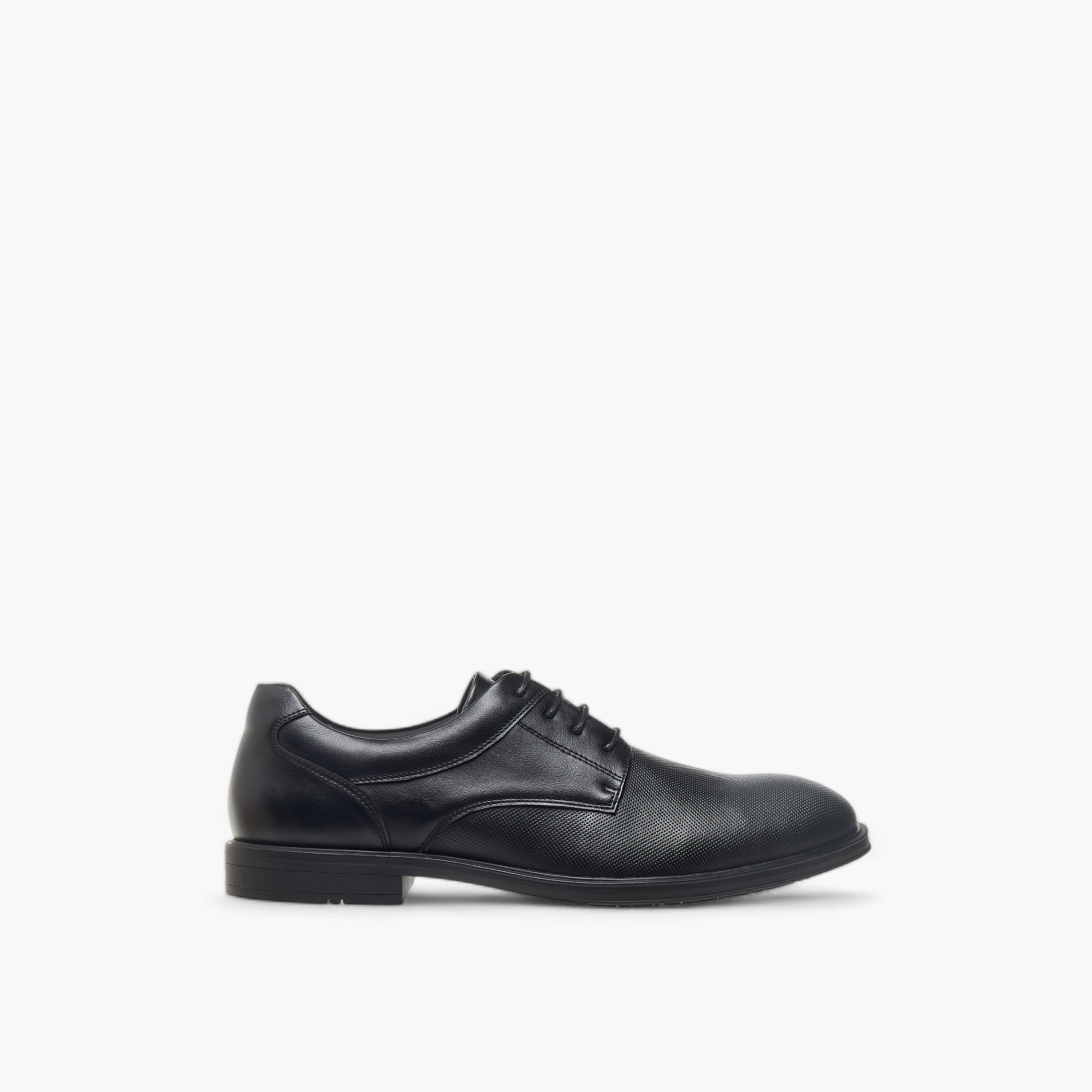 LBL by Shoexpress Textured Derby Shoes with Lace-Up Closure-men-shoes-formalshoes-image-3