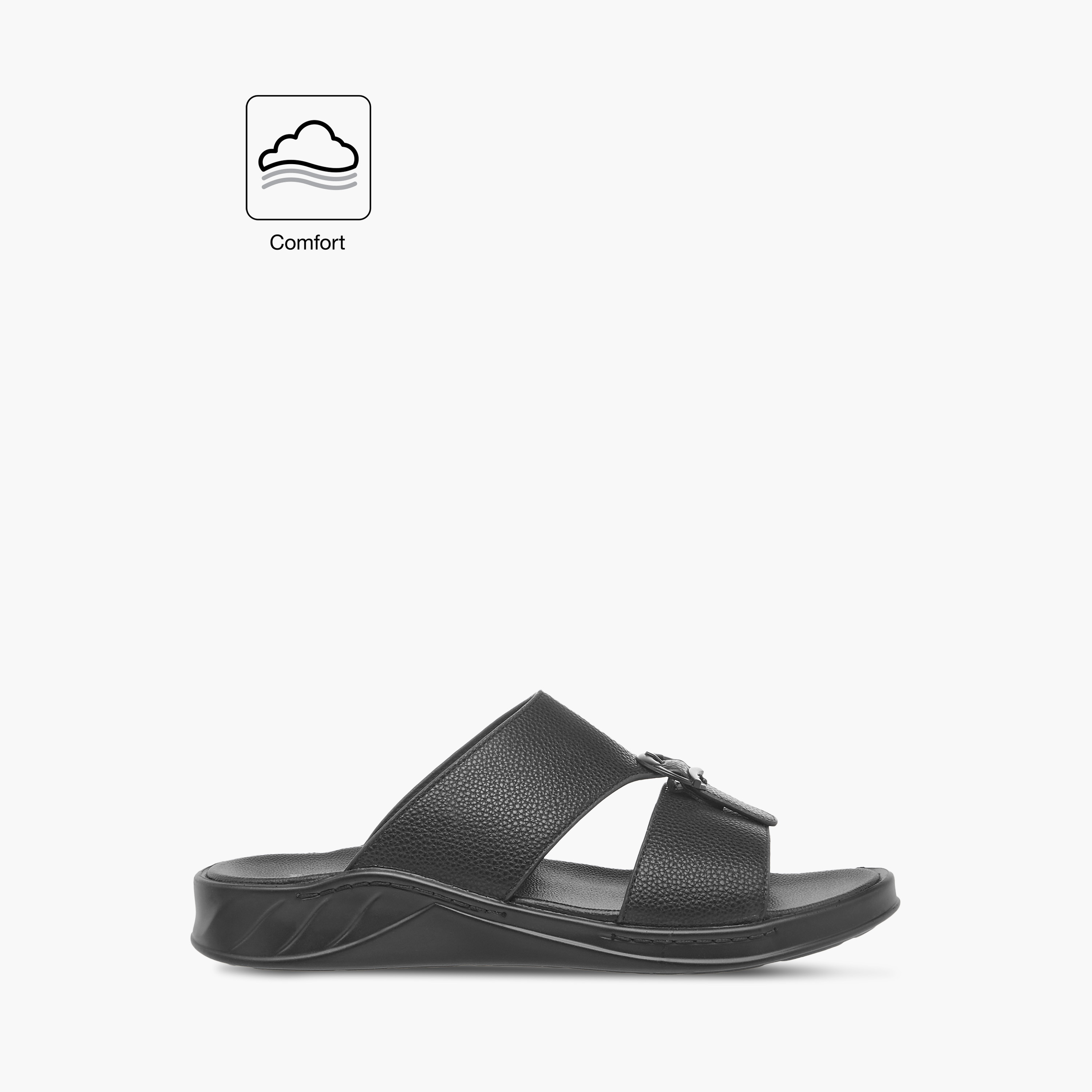 صندل عربي مريح سهل الارتداء بارز الملمس بزينة معدن من إل بي إل من شو إكسبريس-men-shoes-sandals-image-2
