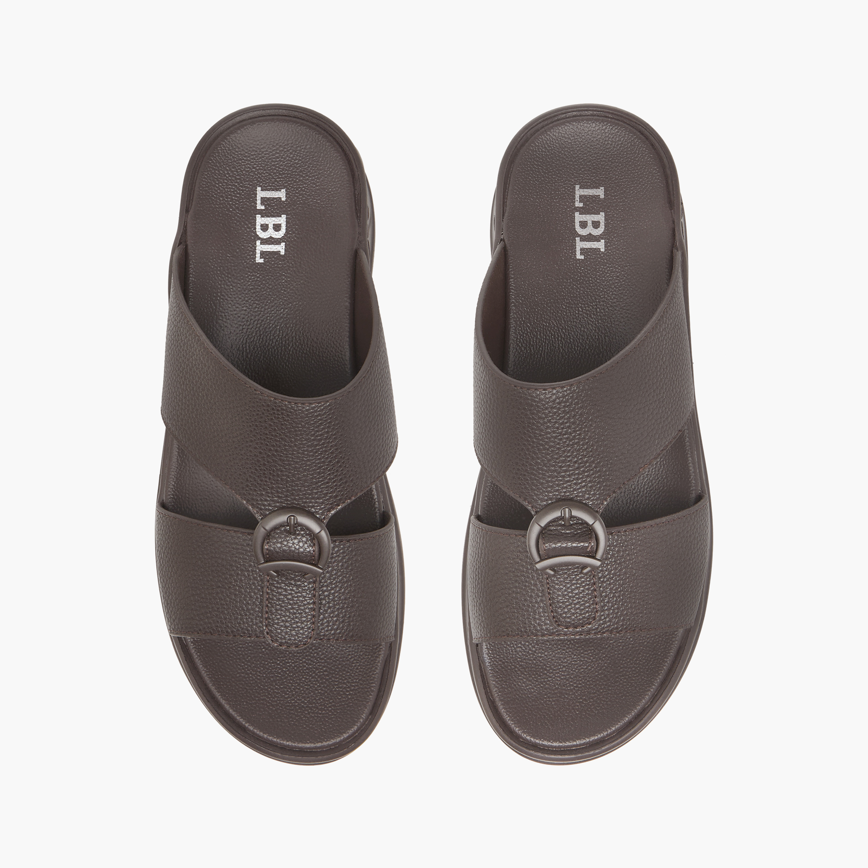 LBL by Shoexpress Textured Slip-On Comfort Arabic Sandals with Buckle Accent-men-shoes-sandals-image-1