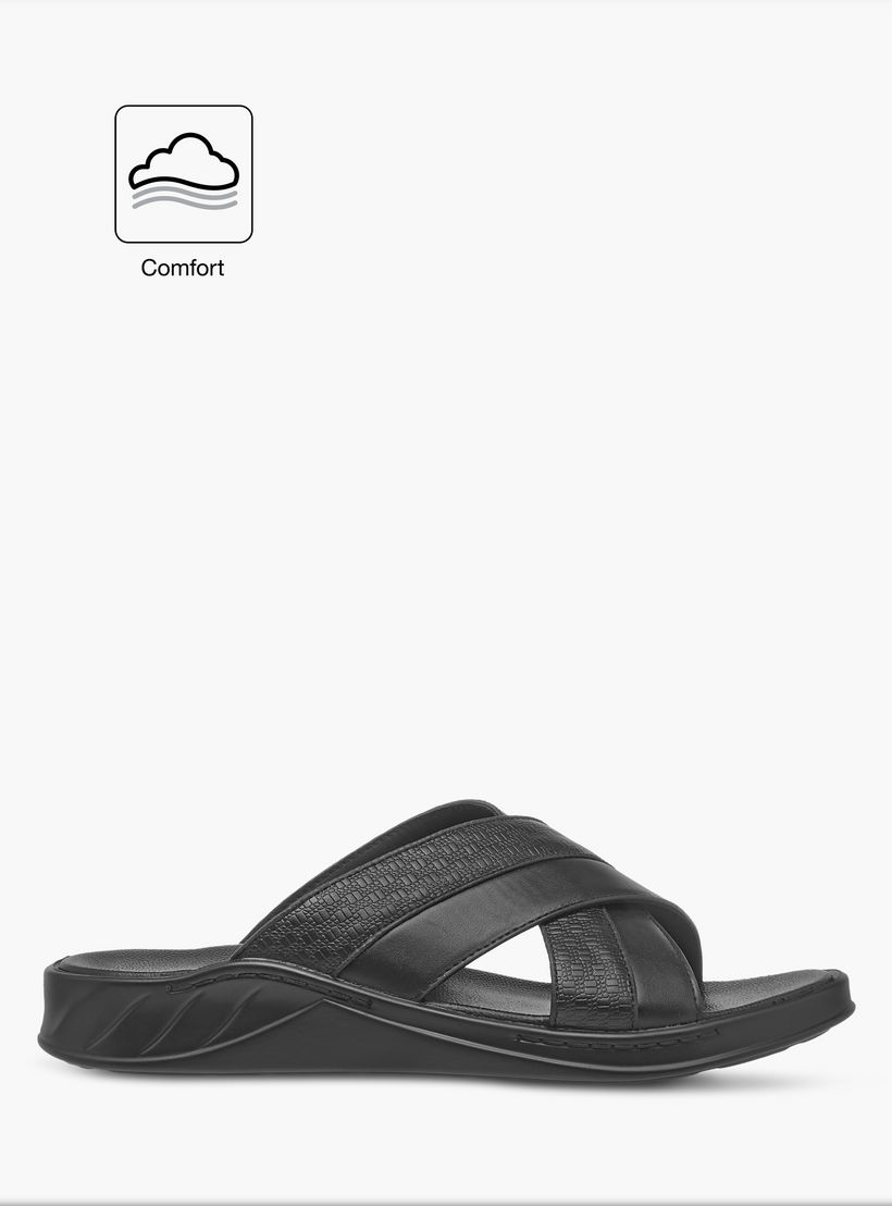 صندل عربي مريح سهل الارتداء بارز الملمس بحزام متقاطع من إل بي إل من شو إكسبريس-men-shoes-sandals-image-2
