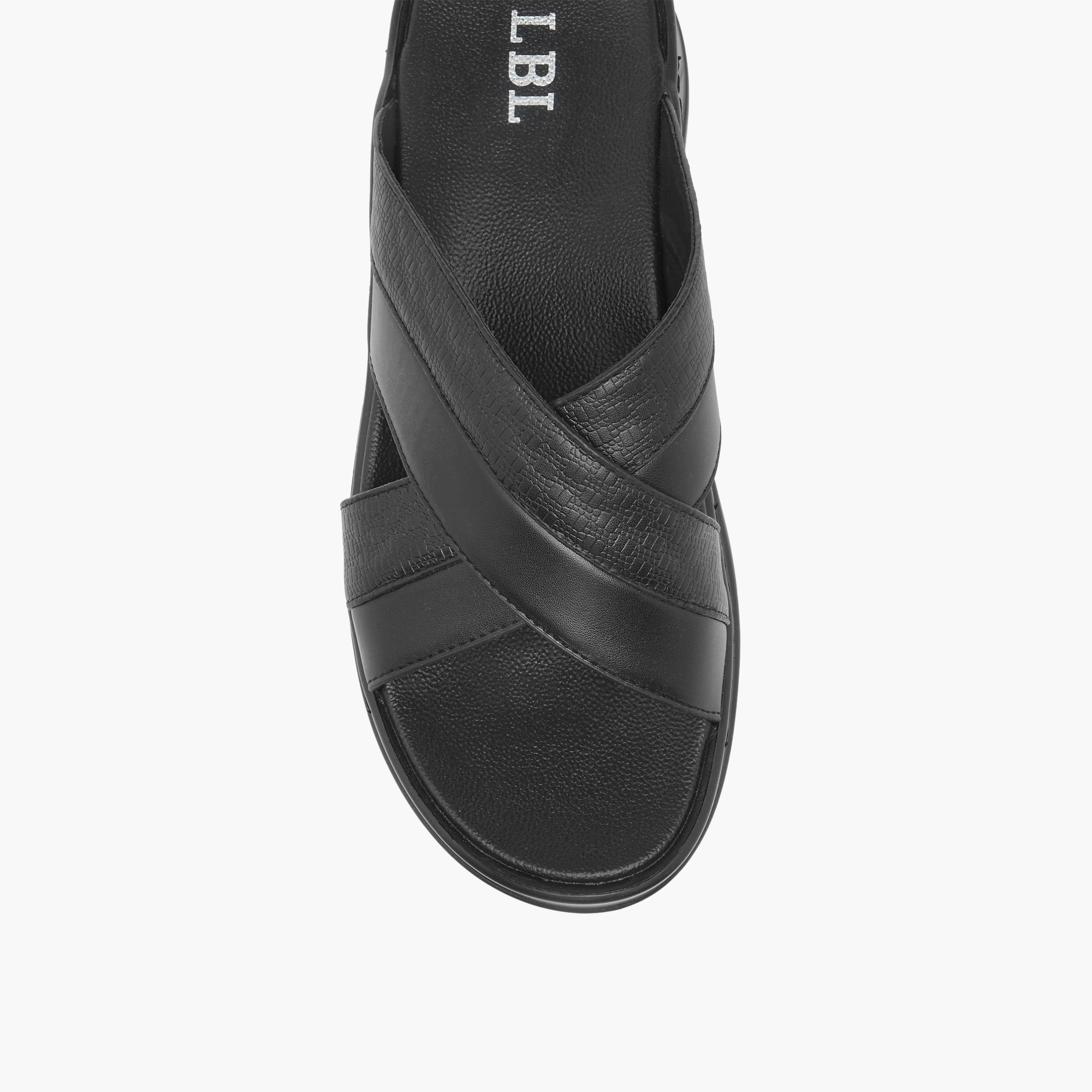 صندل عربي مريح سهل الارتداء بارز الملمس بحزام متقاطع من إل بي إل من شو إكسبريس-men-shoes-sandals-image-3