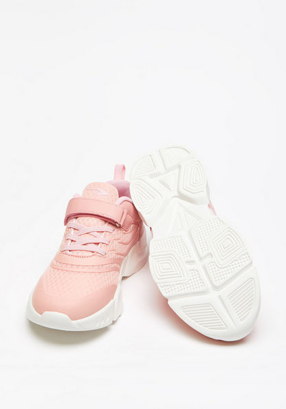 Dash Textured Sneakers with Hook and Loop Closure-Girl%27s Sports Shoes-image-1