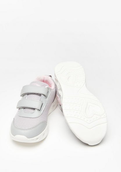 Dash Textured Sneakers with Hook and Loop Closure-Girl%27s Sports Shoes-image-1