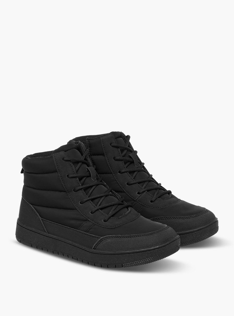 Mister Duchini Boys Quilted Lace-Up Ankle Length Boots-boys-shoes-boots-image-1