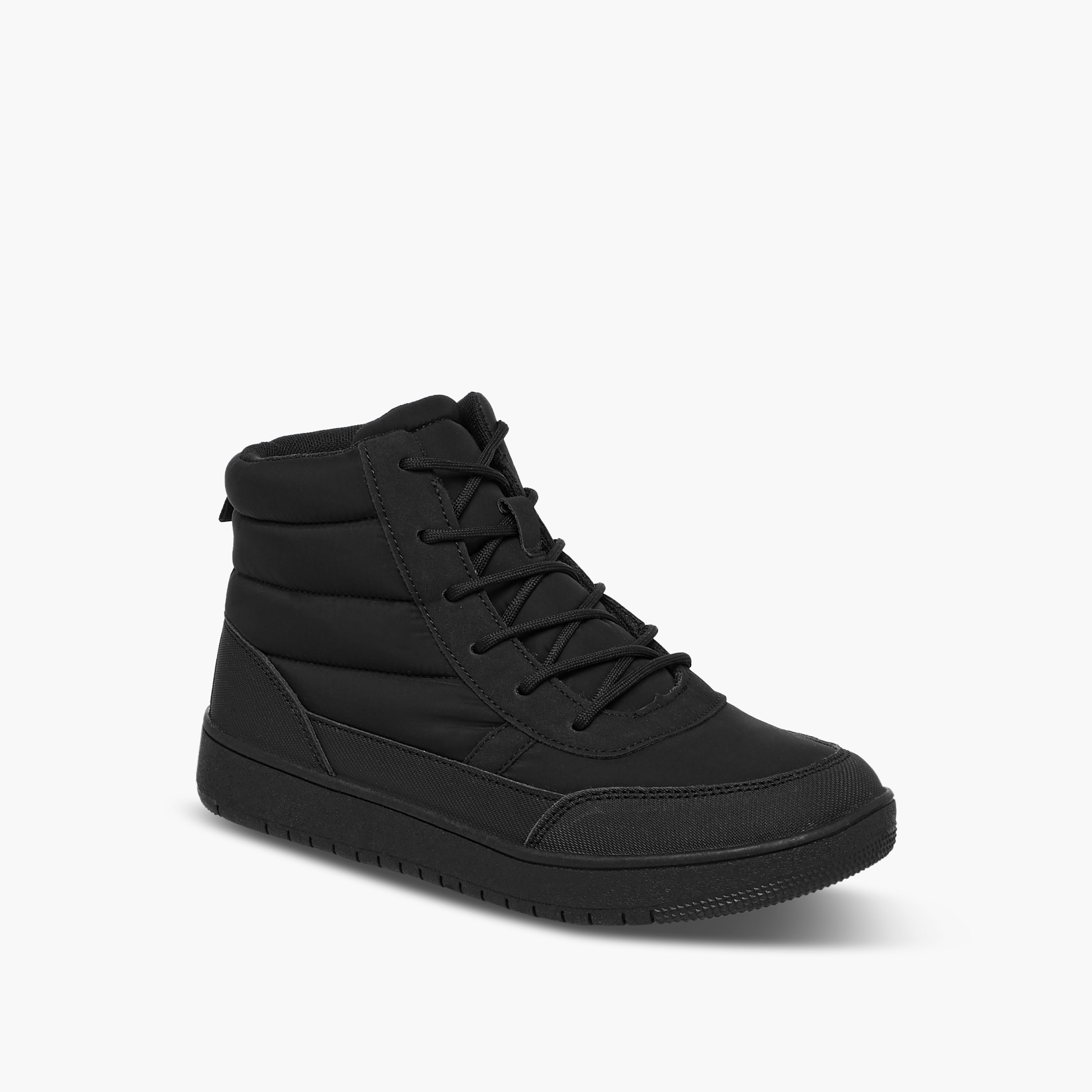 Mister Duchini Boys Quilted Lace-Up Ankle Length Boots-boys-shoes-boots-image-2
