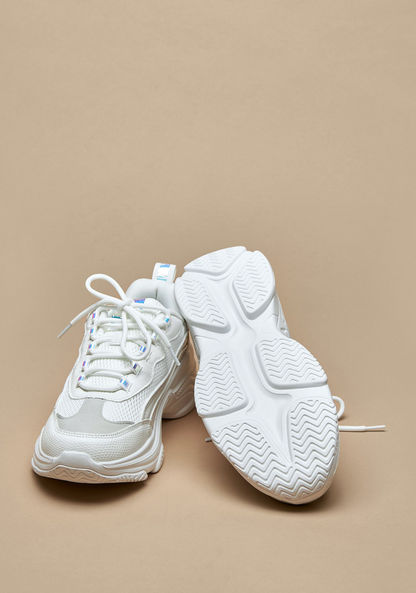Missy Textured Sneakers with Lace-Up Closure