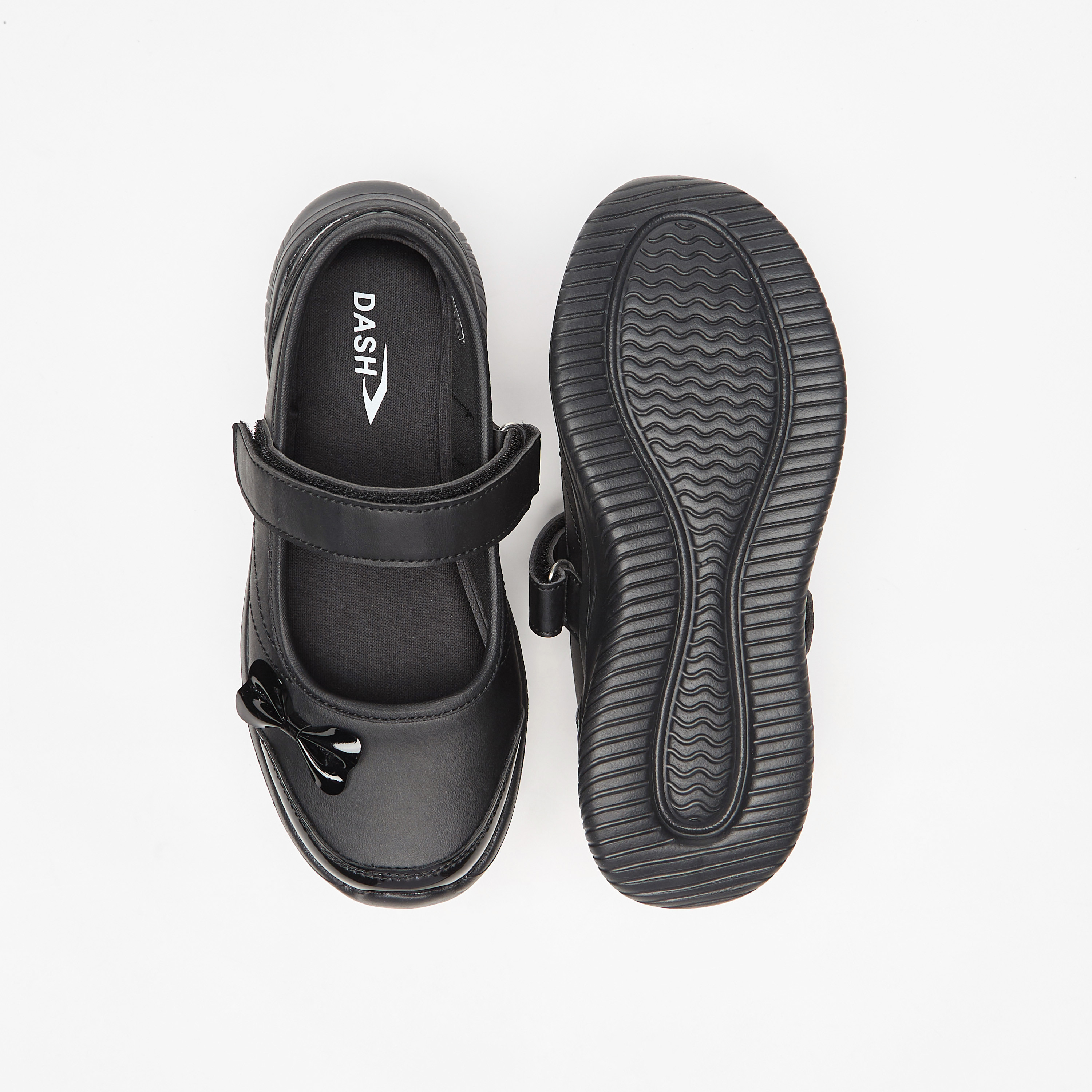 حذاء  مدرسي ماري جين بزينة فيونكة وشريط إغلاق لاصق من داش-girls-shoes-maryjanes-image-2