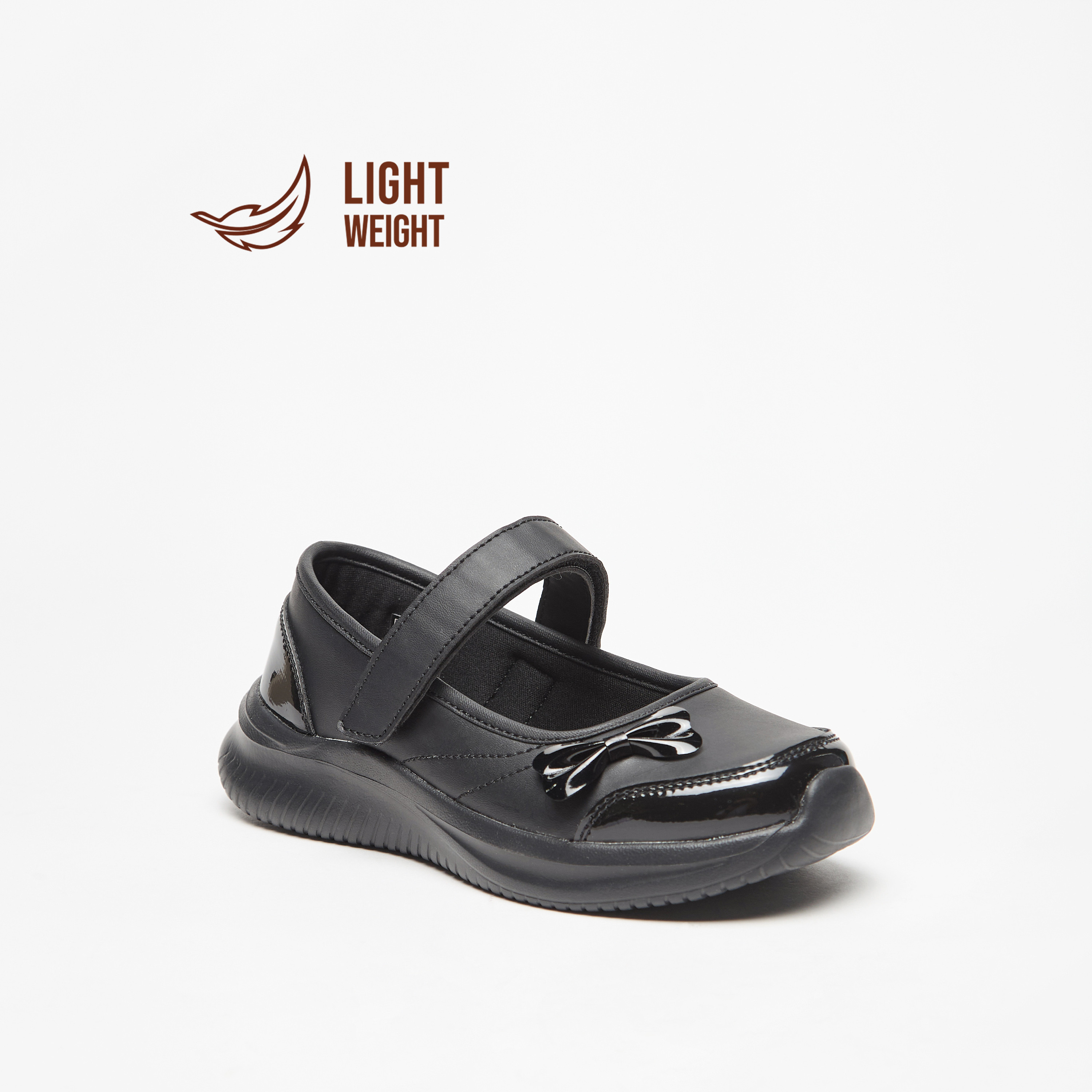 حذاء مدرسي ماري جين بزينة فيونكة وشريط إغلاق لاصق من داش-girls-shoes-maryjanes-image-1