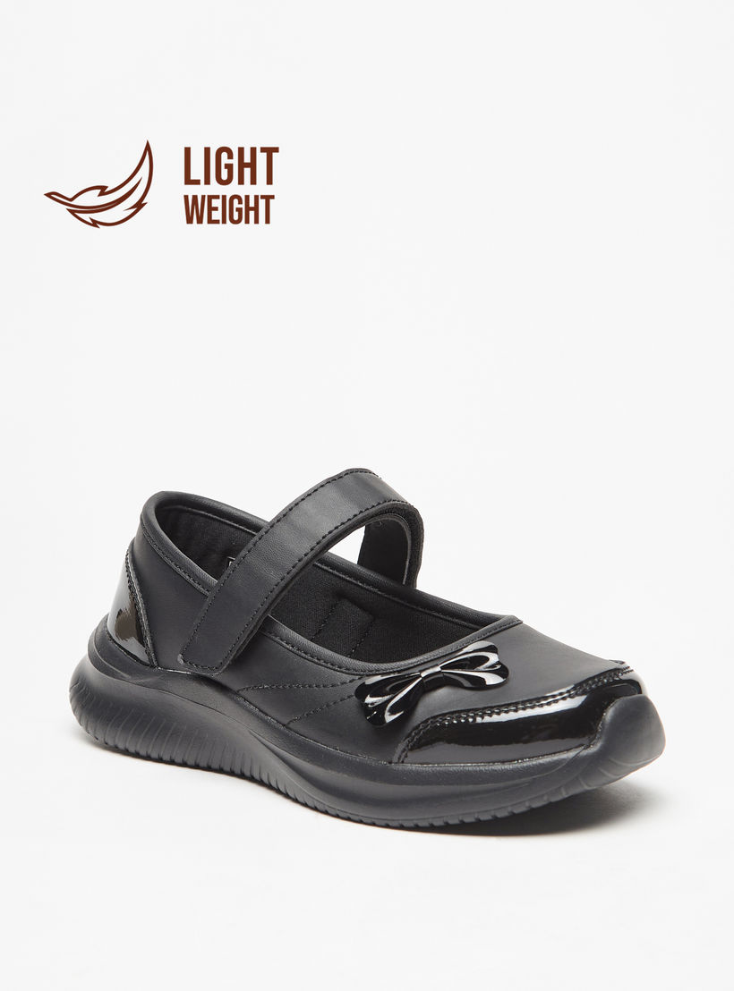 حذاء مدرسي ماري جين بزينة فيونكة وشريط إغلاق لاصق من داش-girls-shoes-maryjanes-image-1