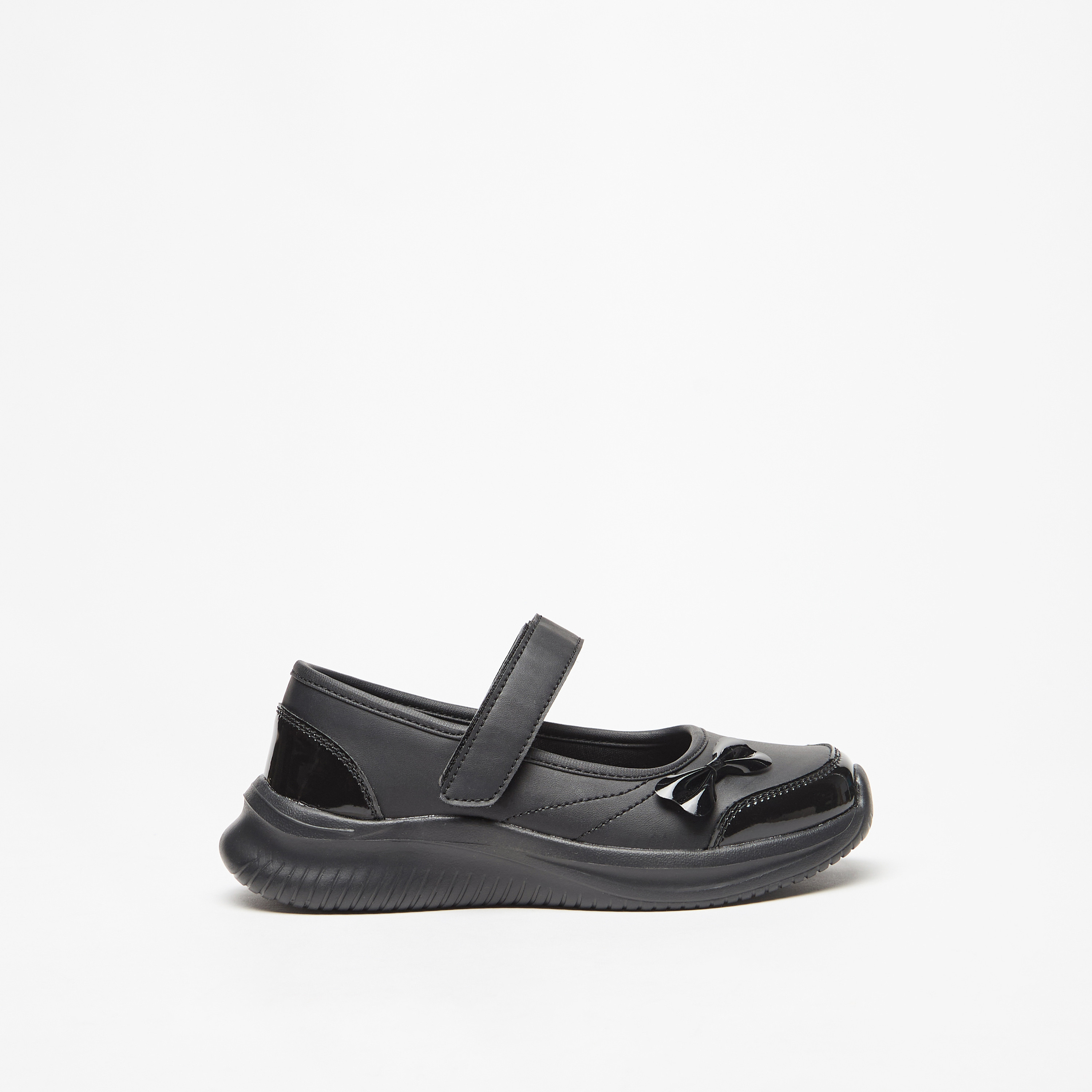 حذاء مدرسي ماري جين بزينة فيونكة وشريط إغلاق لاصق من داش-girls-shoes-maryjanes-image-3