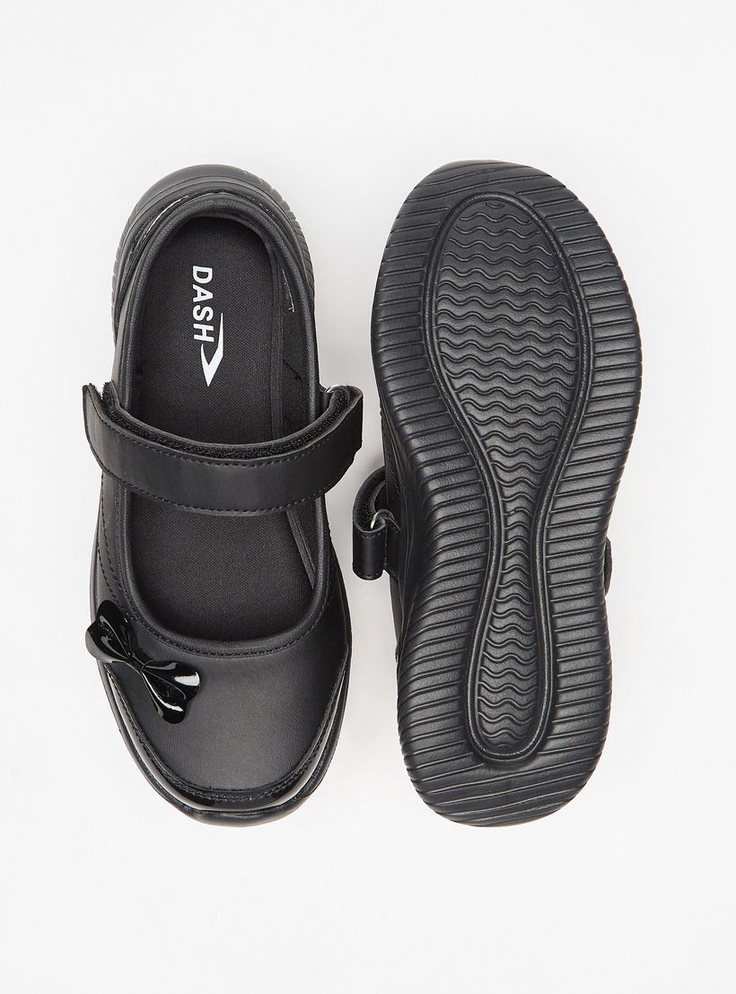 حذاء مدرسي ماري جين بزينة فيونكة وشريط إغلاق لاصق من داش-girls-shoes-maryjanes-image-4