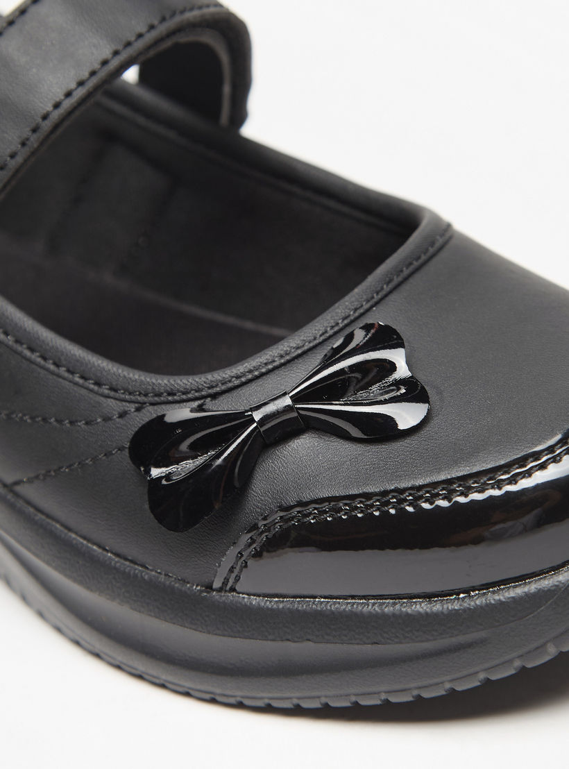 حذاء مدرسي ماري جين بزينة فيونكة وشريط إغلاق لاصق من داش-girls-shoes-maryjanes-image-5