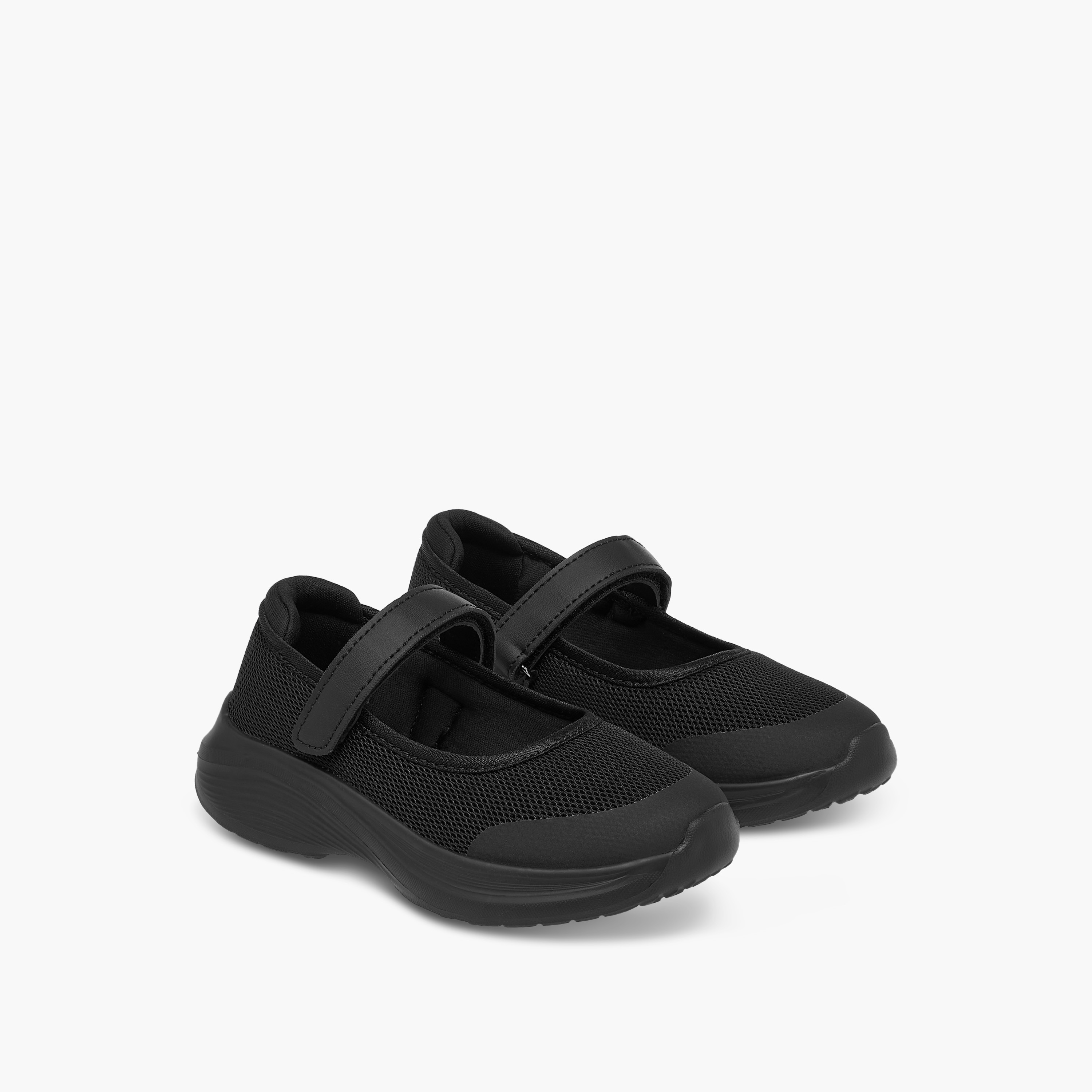 Dash Girls Textured Hook & Loop School Shoes-girls-shoes-sports-image-1
