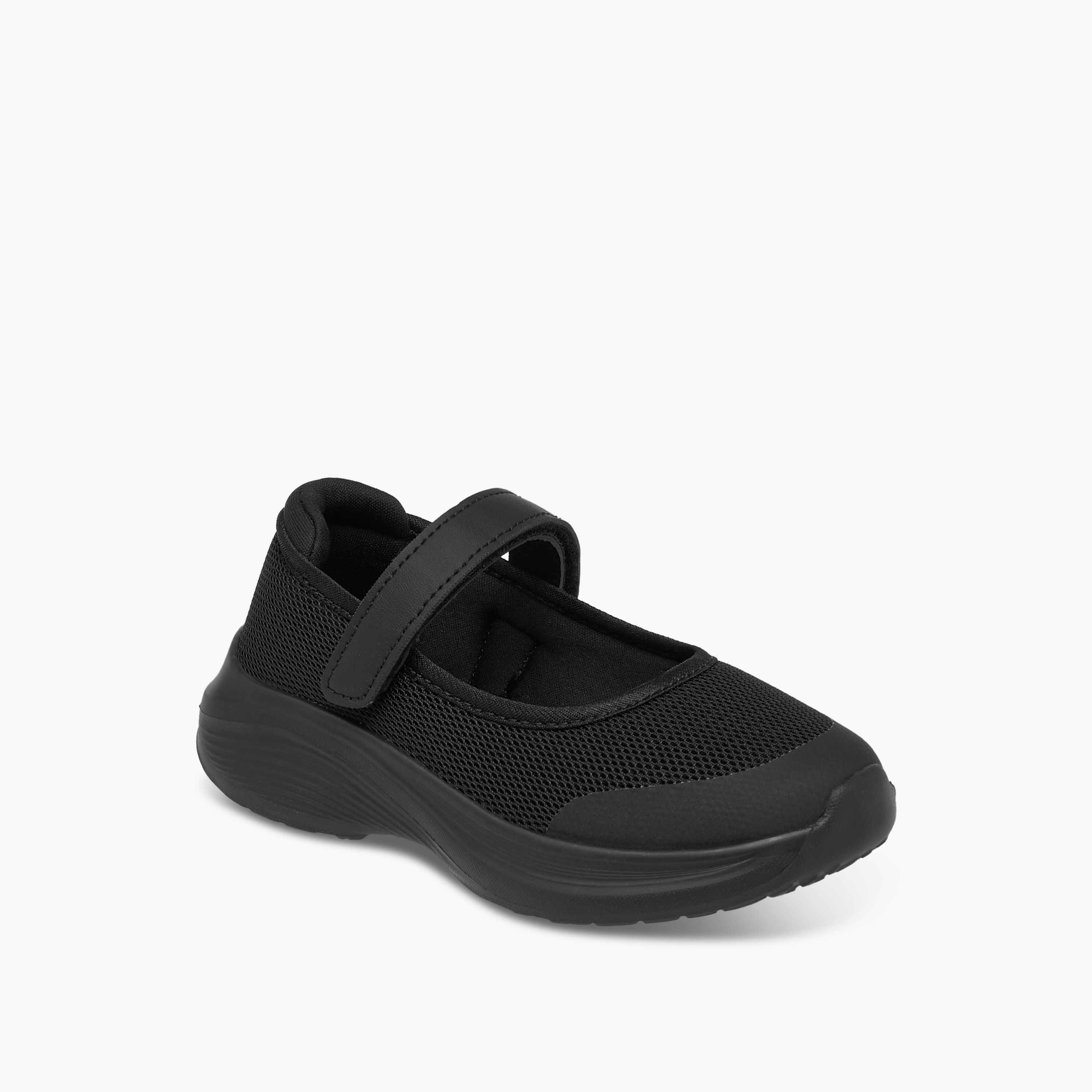 Dash Girls Textured Hook & Loop School Shoes-girls-shoes-sports-image-2