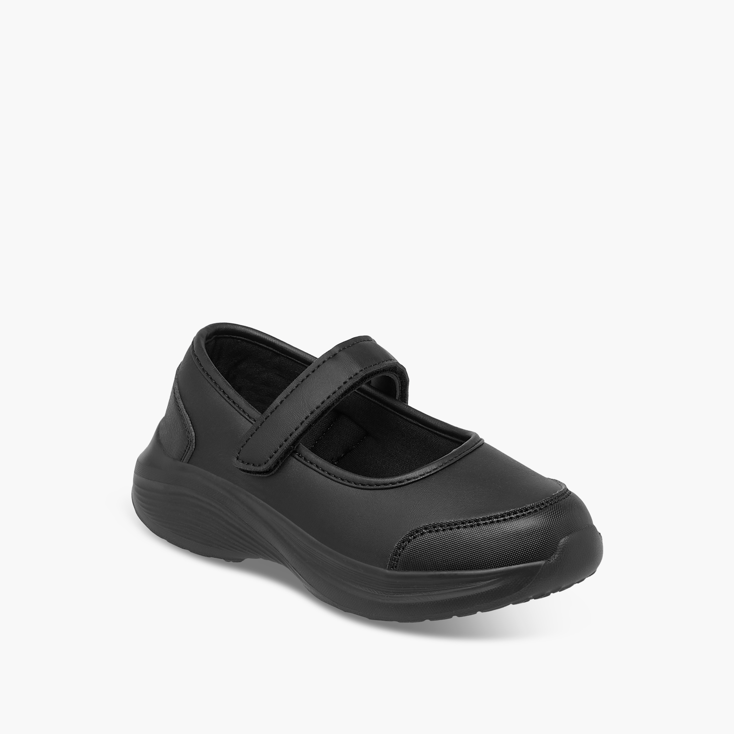 Dash Solid School Shoes with Hook and Loop Closure-girls-shoes-maryjanes-image-2