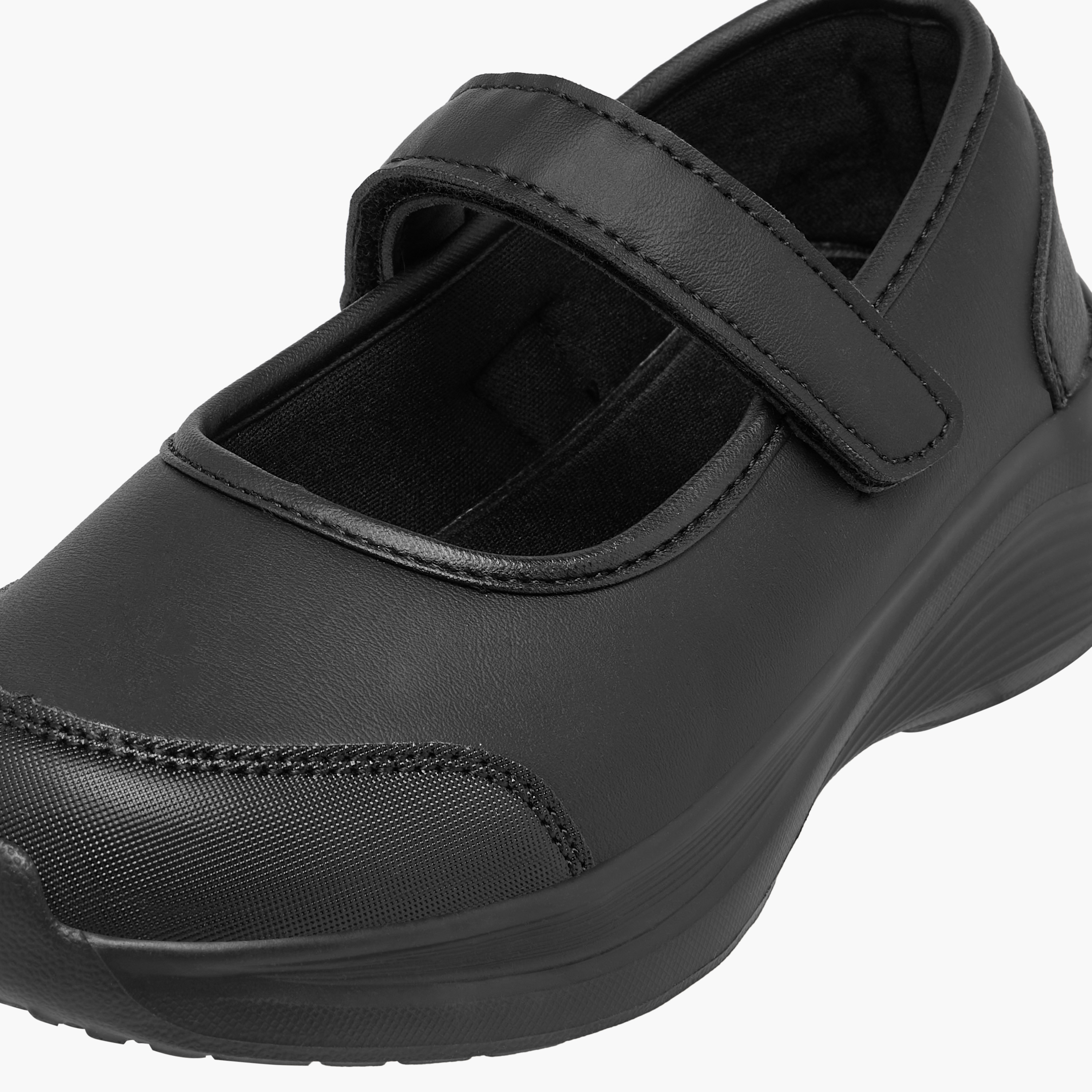 Dash Solid School Shoes with Hook and Loop Closure-girls-shoes-maryjanes-image-6
