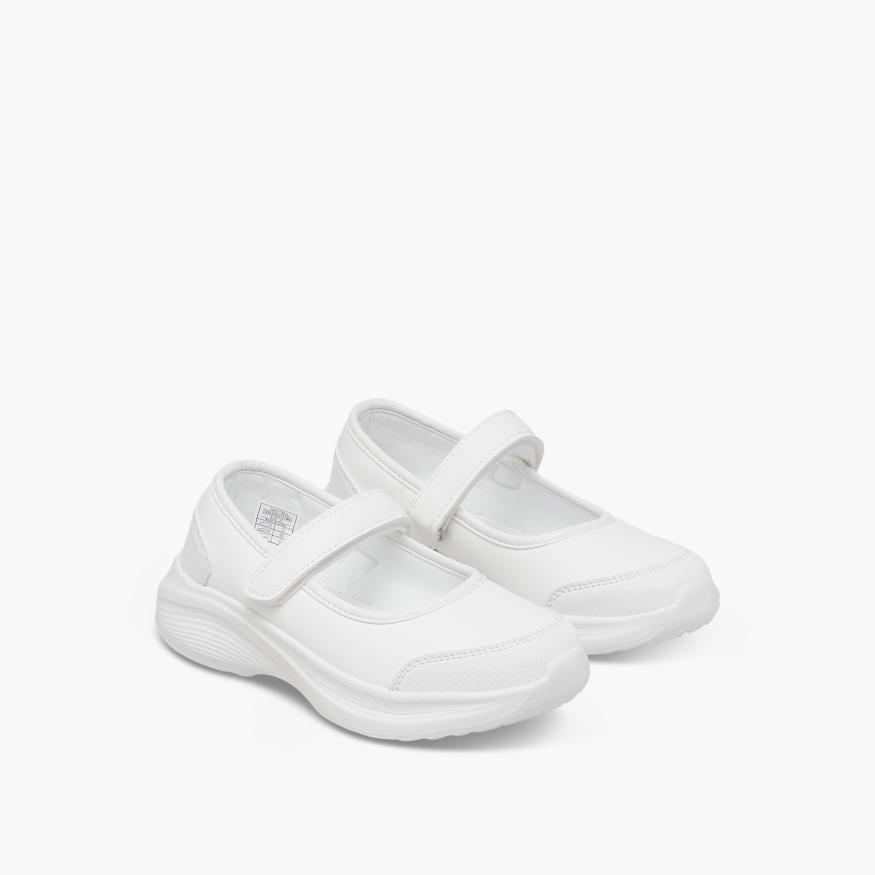Dash Solid School Shoes with Hook and Loop Closure-girls-shoes-maryjanes-image-1
