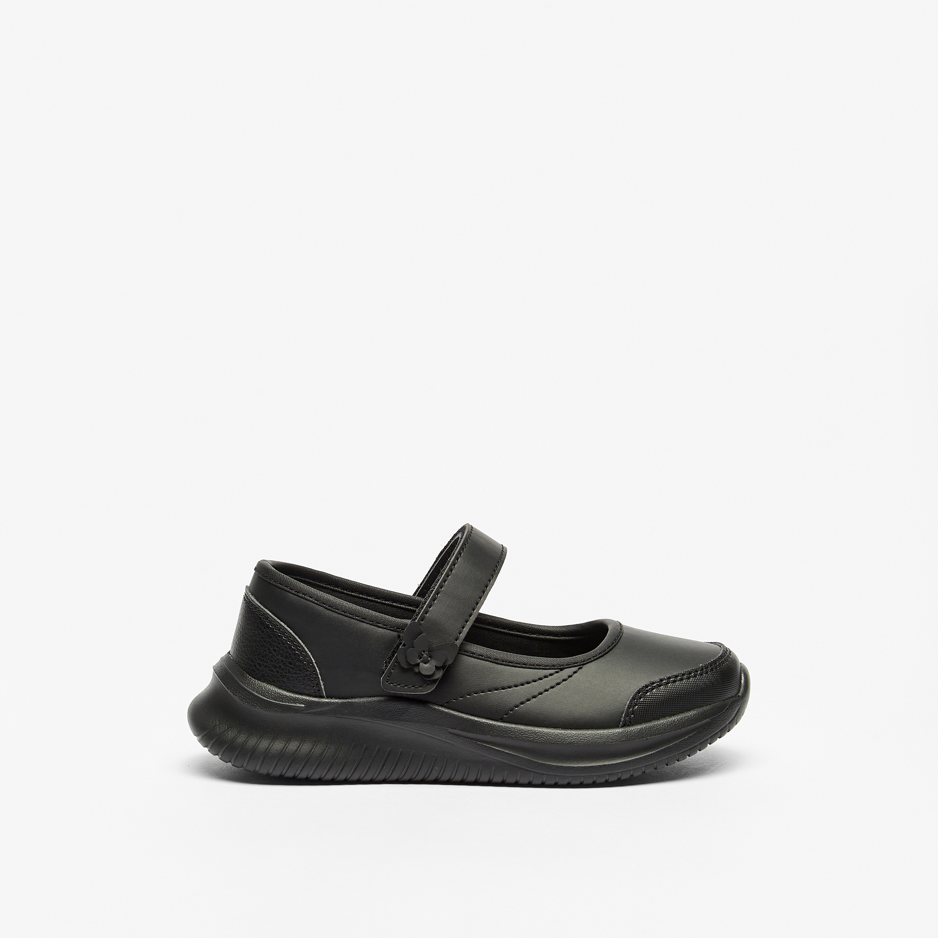 Dash Solid Mary Jane Shoes with Hook and Loop Closure-girls-shoes-schoolshoes-image-2