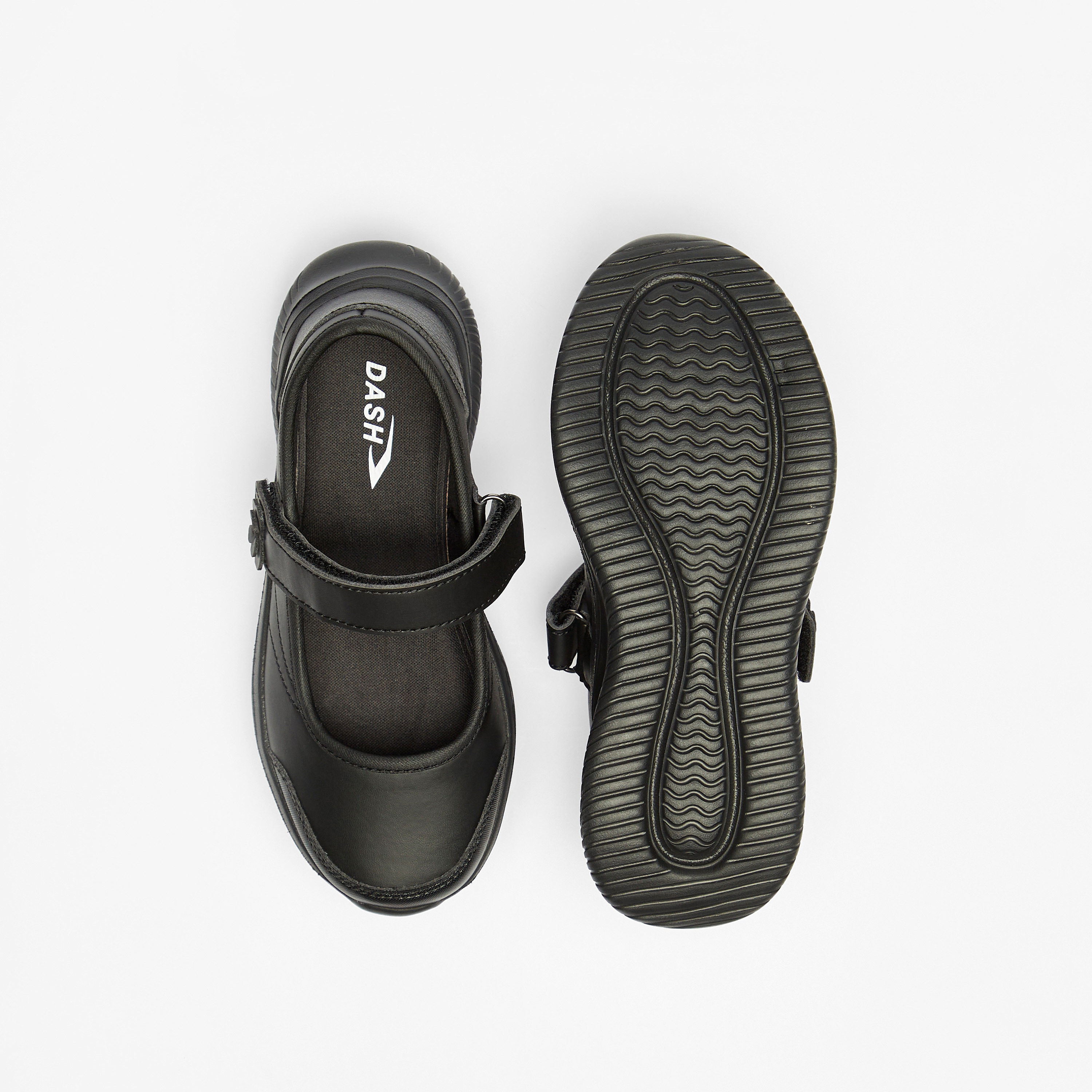 Dash Solid Mary Jane Shoes with Hook and Loop Closure-girls-shoes-schoolshoes-image-4