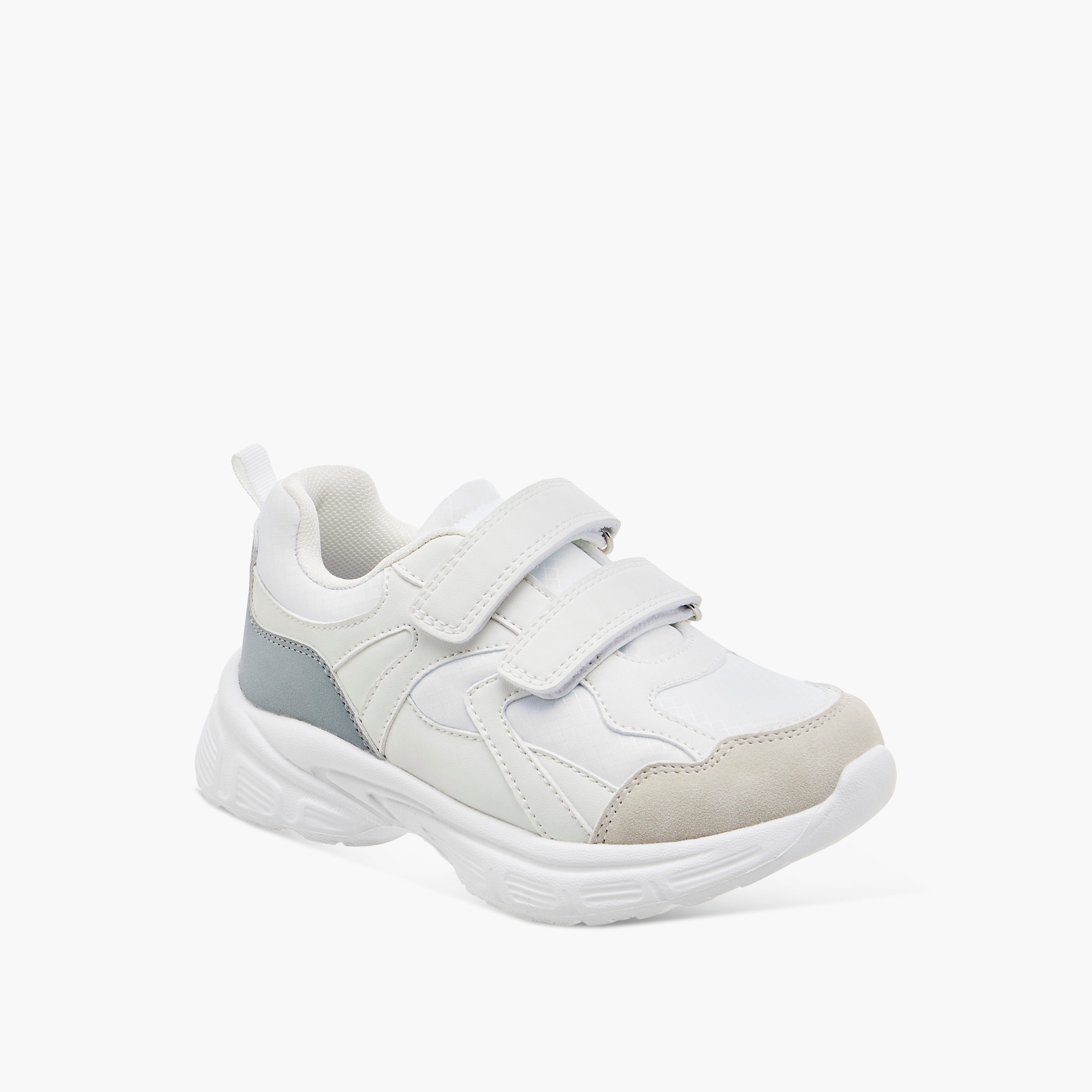 Juniors Panelled Sneakers with Hook and Loop Closure-girls-shoes-sneakers-image-2