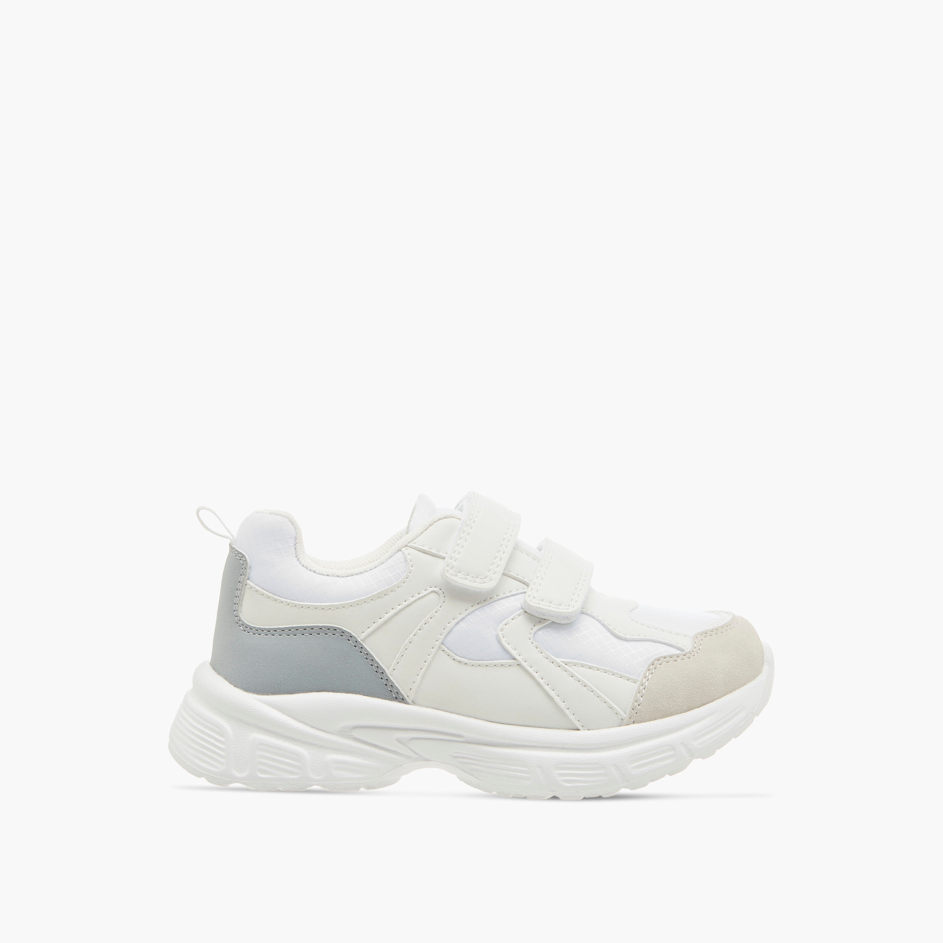 Juniors Panelled Sneakers with Hook and Loop Closure-girls-shoes-sneakers-image-3