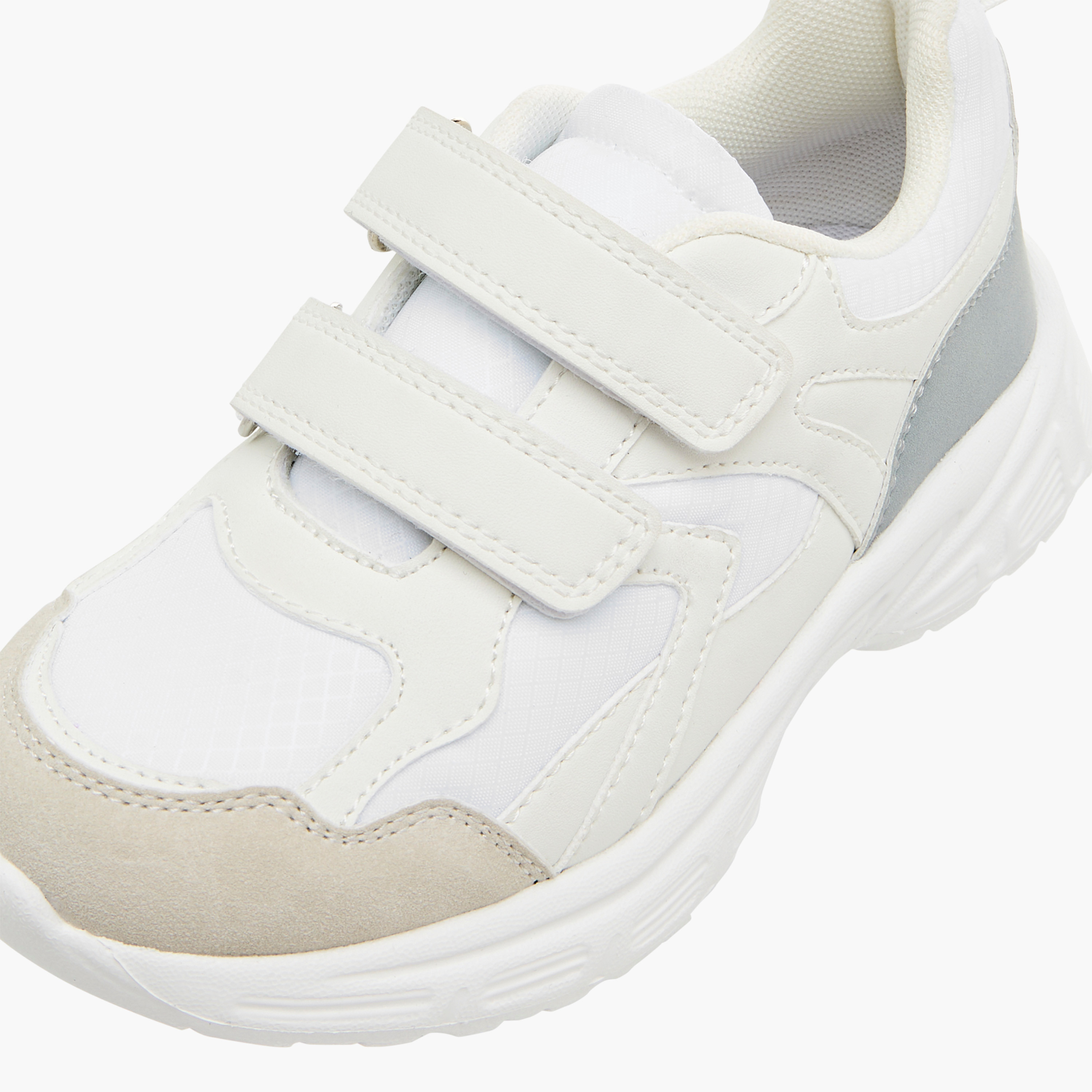 Juniors Panelled Sneakers with Hook and Loop Closure-girls-shoes-sneakers-image-4