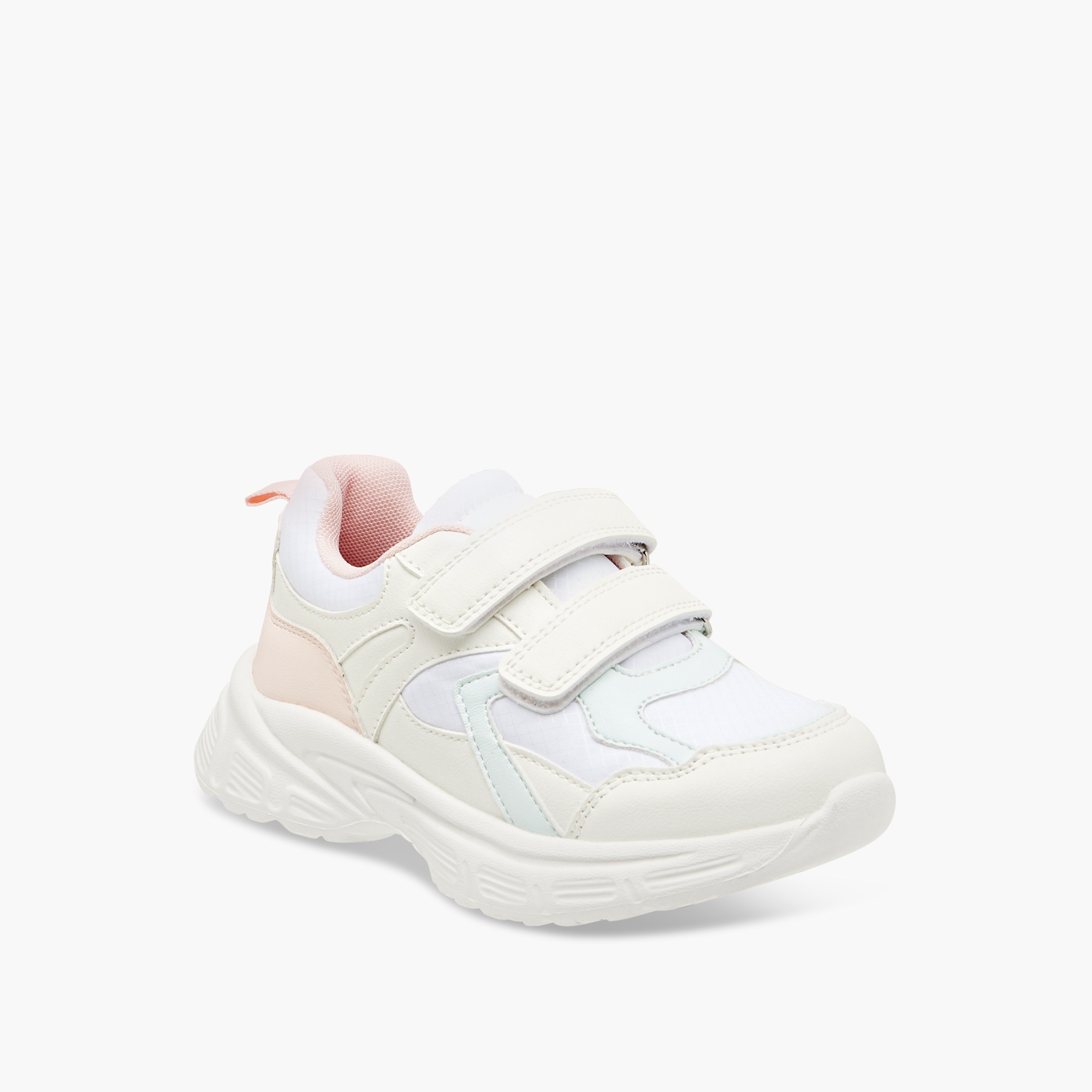 Juniors Panelled Sneakers with Hook and Loop Closure-girls-shoes-sneakers-image-2