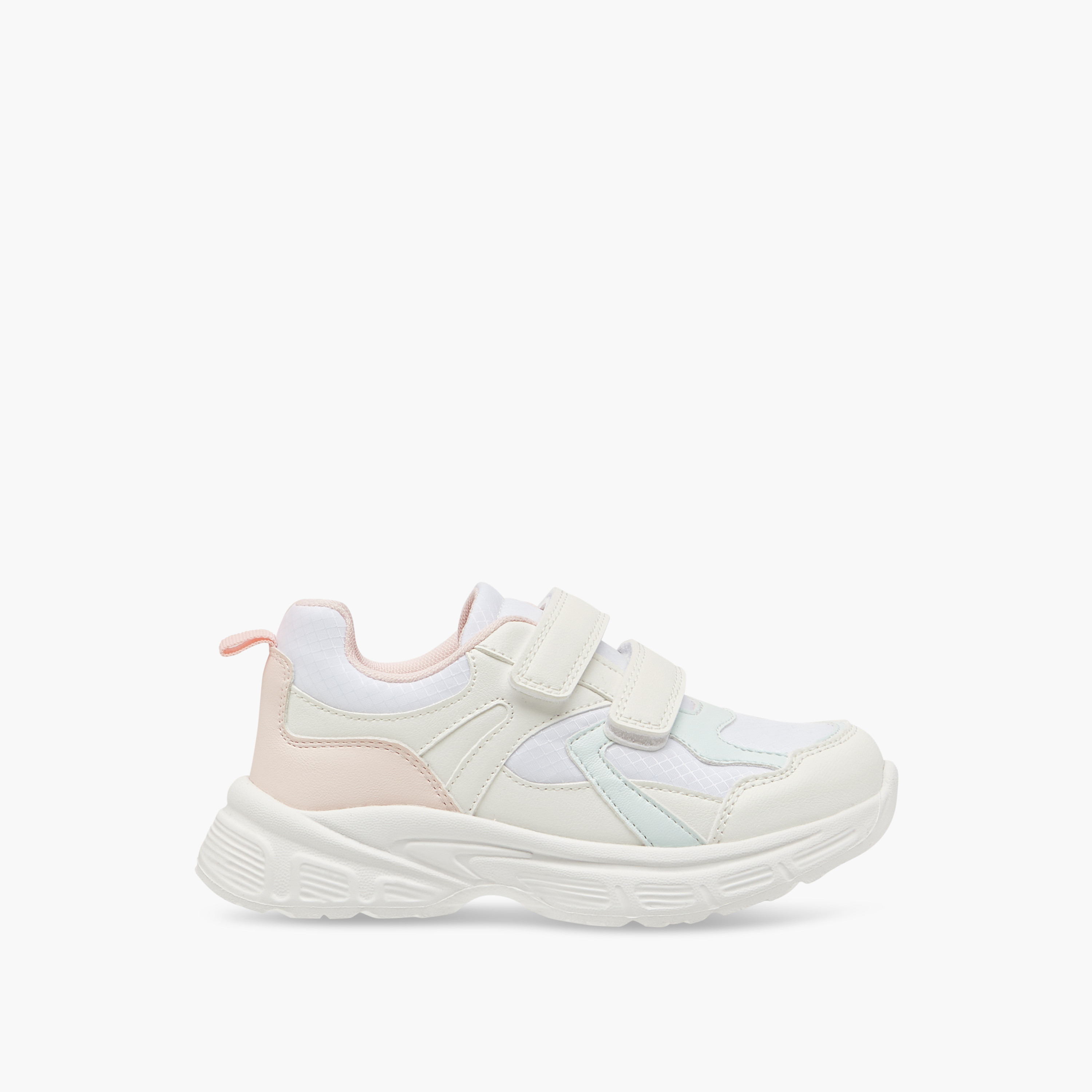 Juniors Panelled Sneakers with Hook and Loop Closure-girls-shoes-sneakers-image-3