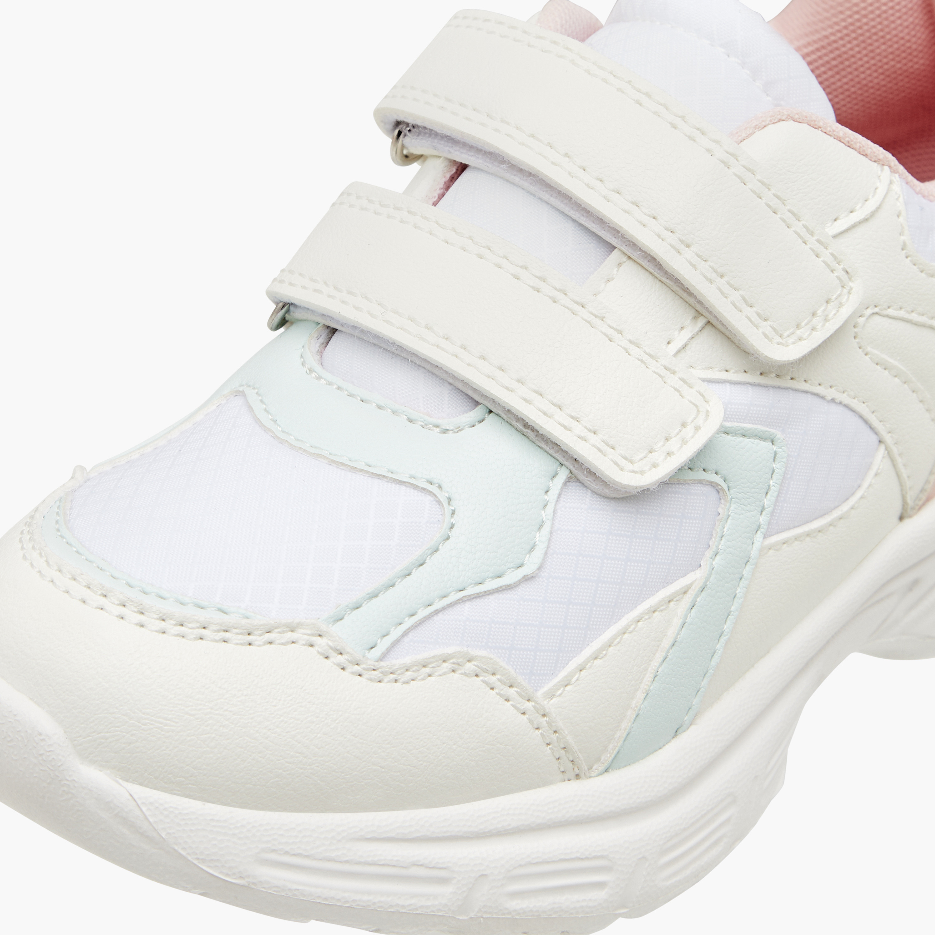Juniors Panelled Sneakers with Hook and Loop Closure-girls-shoes-sneakers-image-4
