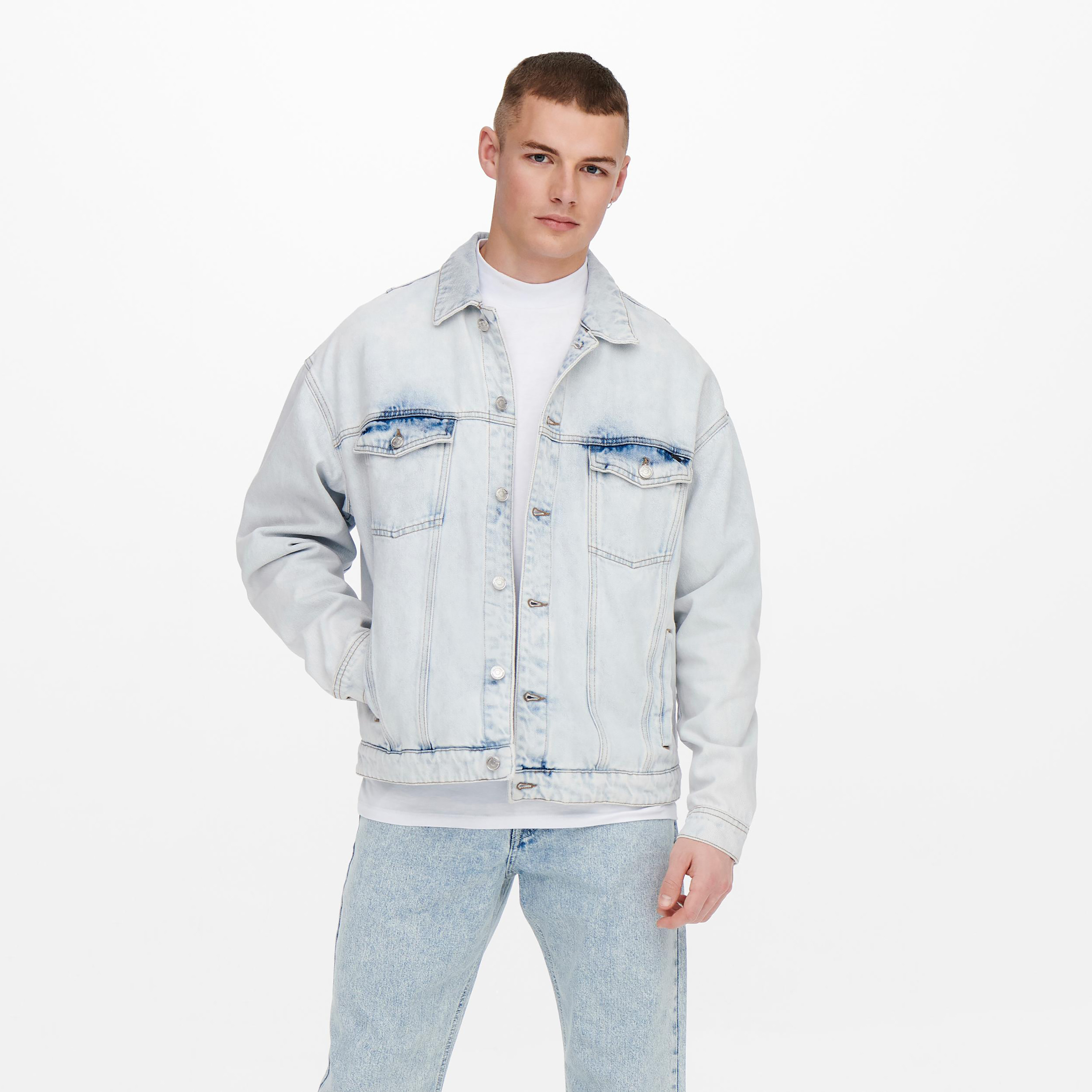Only & Sons Plain Denim Jacket-men-clothing-jacketsandblazers-jackets-image-1