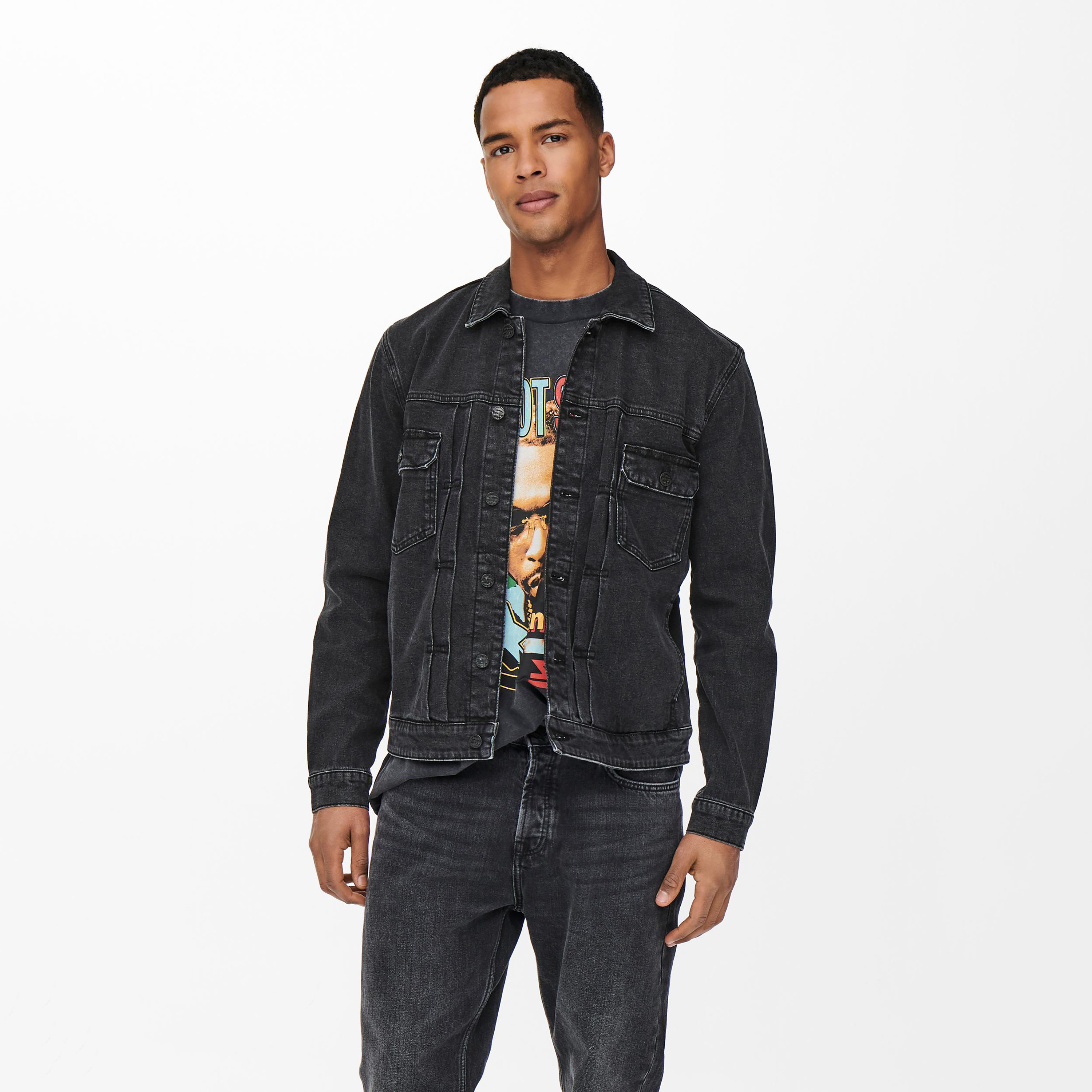 Only & Sons Printed Denim Trucker Jacket-men-clothing-jacketsandblazers-jackets-image-1