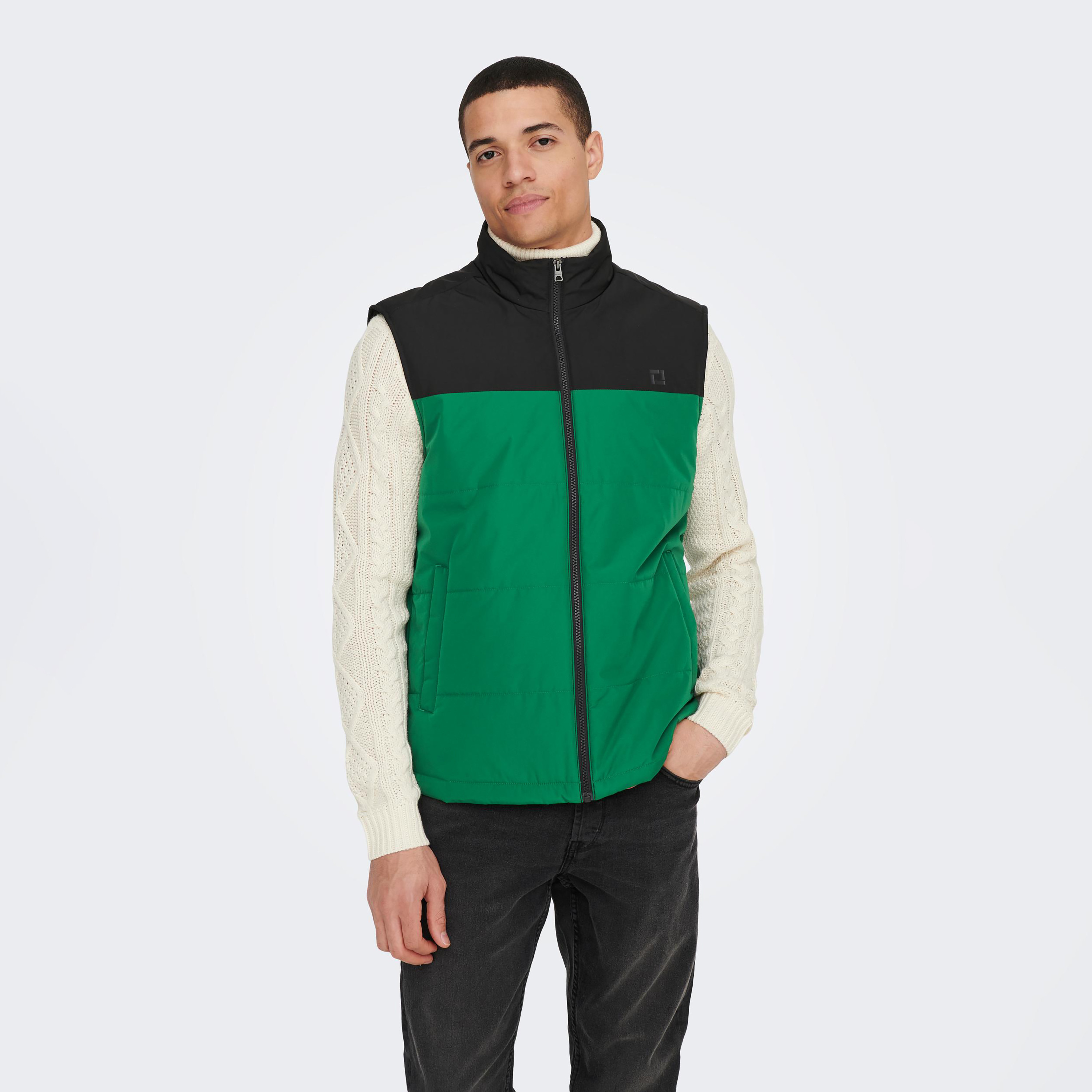 Only & Sons Colour Blocked Quilted Gilet-men-clothing-jacketsandblazers-jackets-image-1
