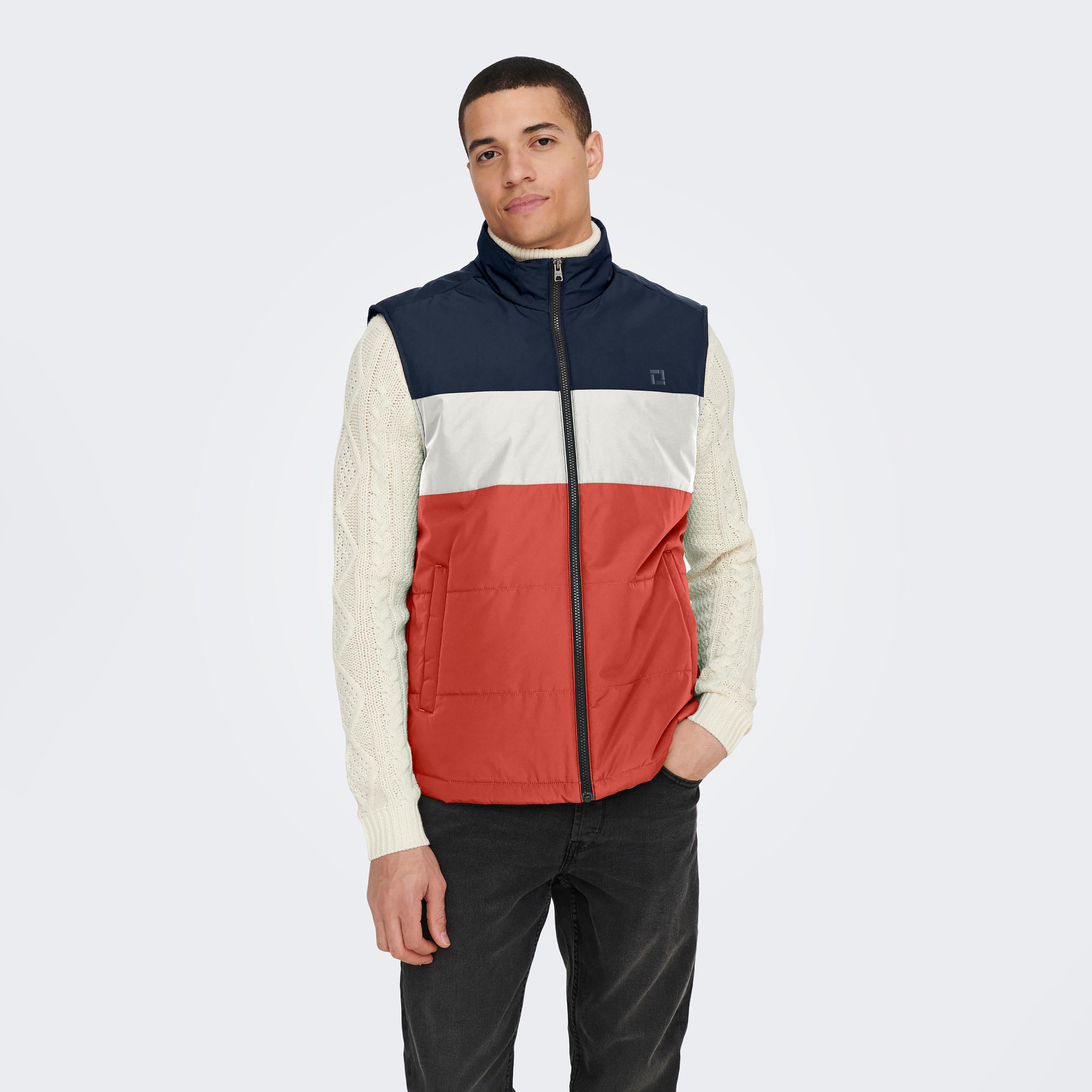 Only & Sons Colour Blocked Quilted Gilet-men-clothing-jacketsandblazers-jackets-image-5