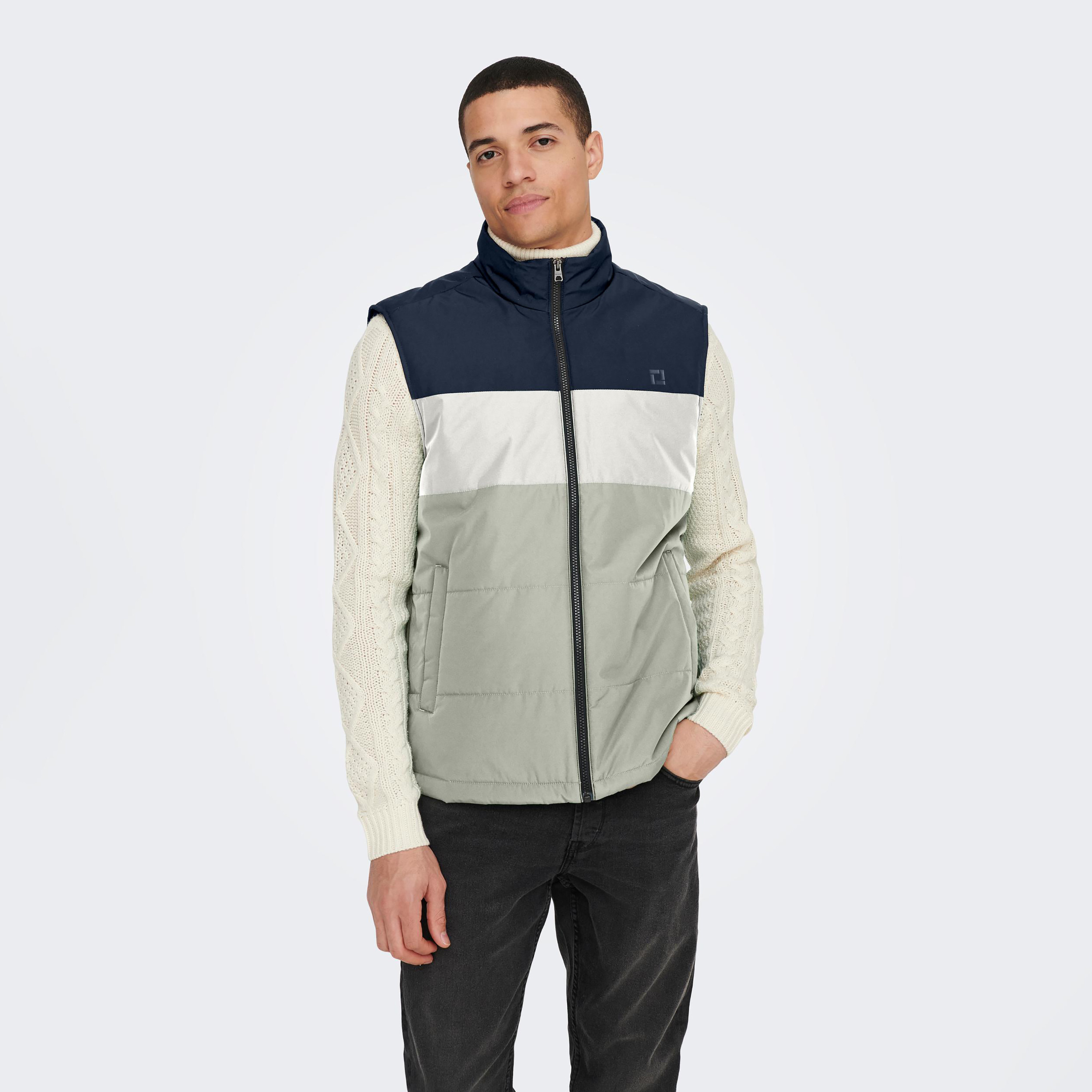 Only & Sons Colour Blocked Quilted Gilet-men-clothing-jacketsandblazers-jackets-image-9