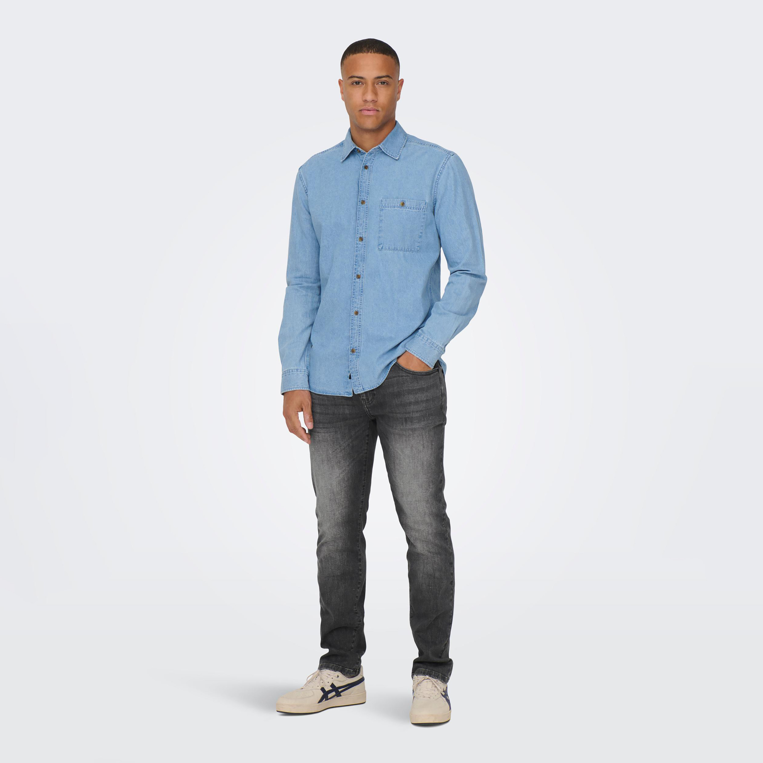 بنطال جينز من اونلي آند سونز بلون رمادي ذو سلیم فت وجيب بمتوسط الارتفاع-men-clothing-bottoms-jeans-image-3