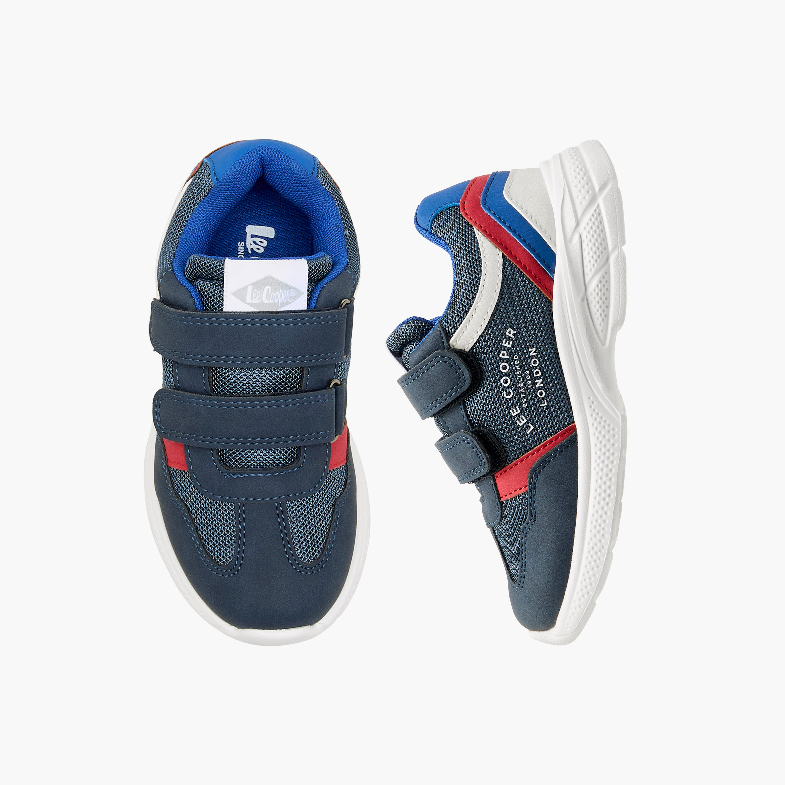 Lee Cooper Boys' Panelled Sneakers with Hook and Loop Closure-boys-shoes-sneakers-image-1