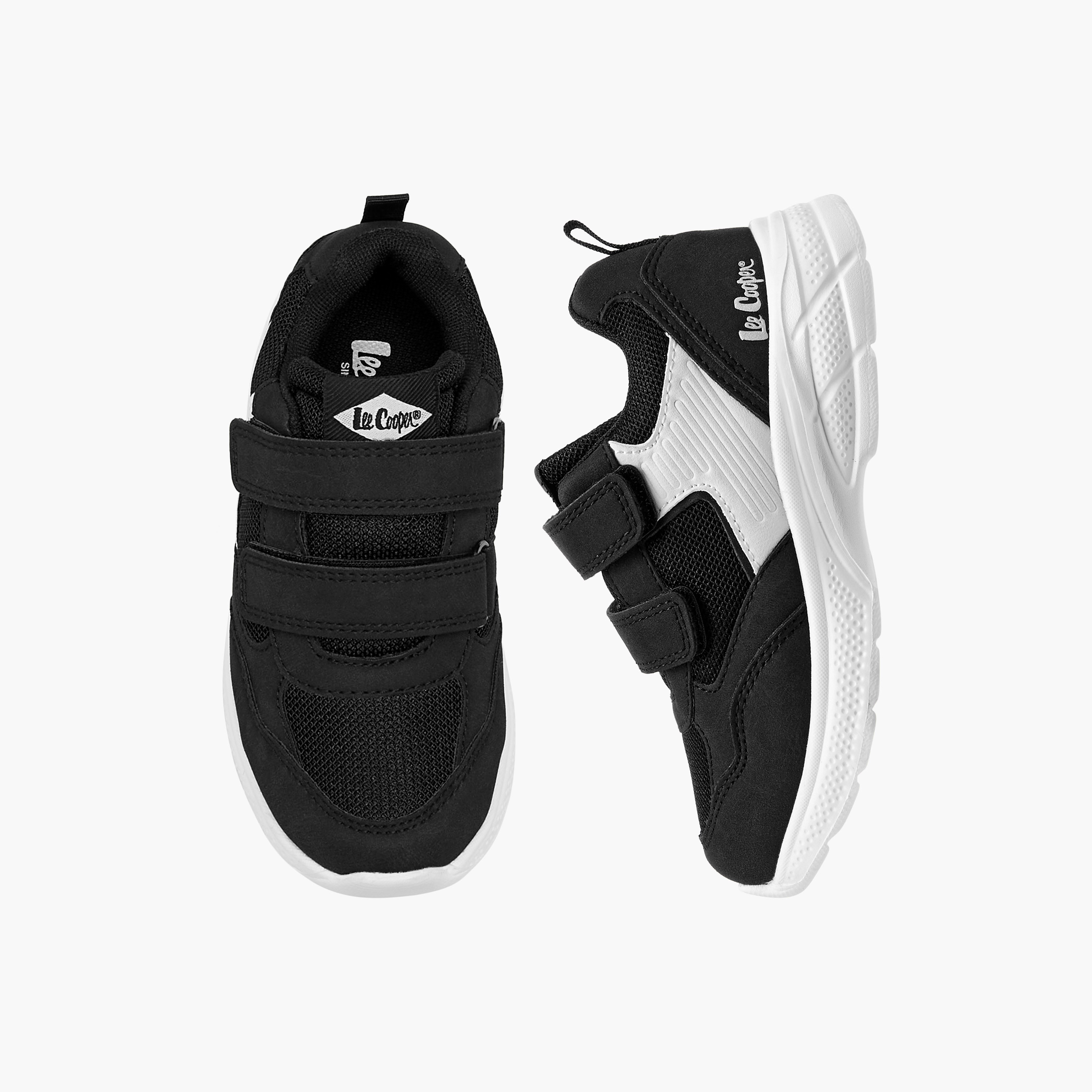 Lee Cooper Boys' Panelled Sneakers with Hook and Loop Closure-boys-shoes-sneakers-image-1