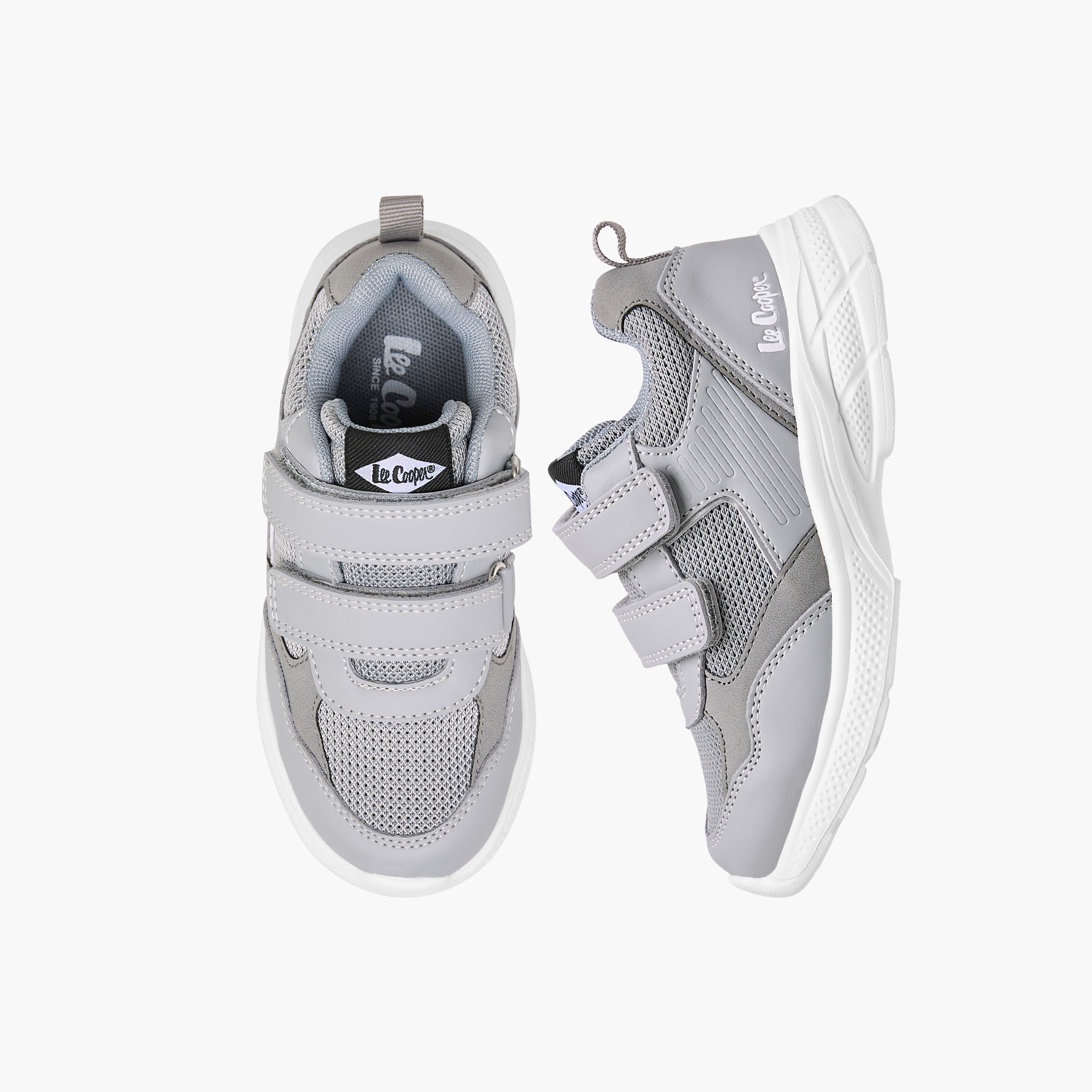 Lee Cooper Boys' Panelled Sneakers with Hook and Loop Closure-boys-shoes-sneakers-image-1