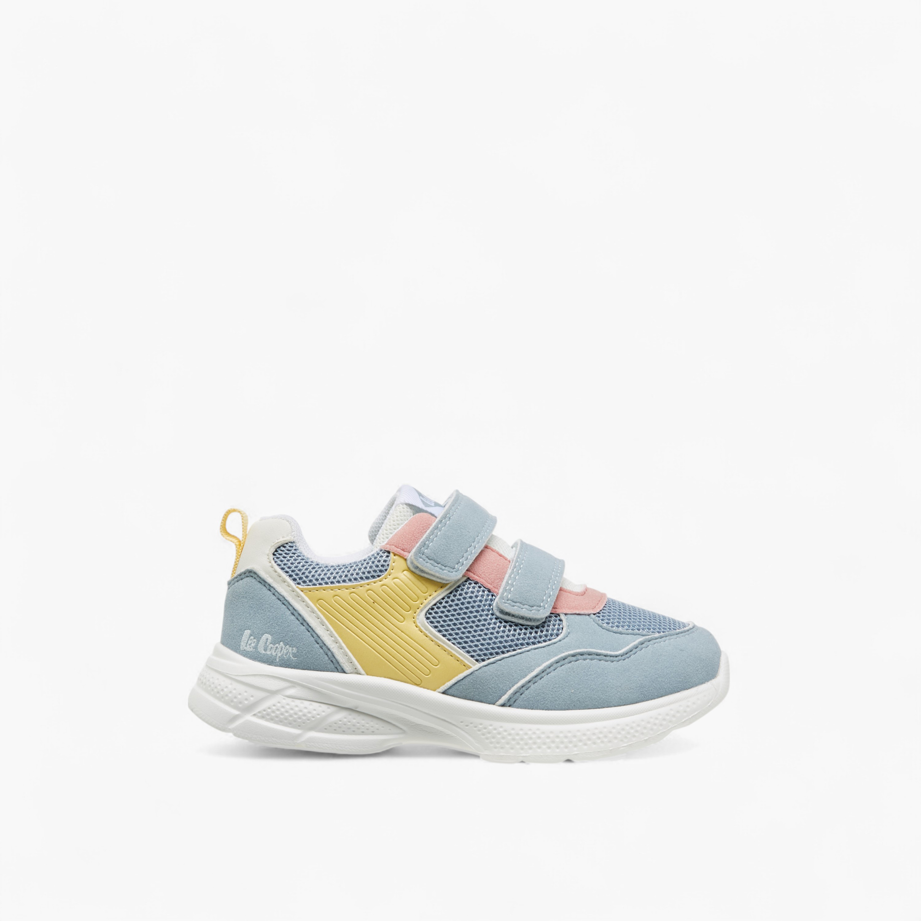 Lee Cooper Girls' Panelled Sneakers with Hook and Loop Closure-girls-shoes-sneakers-image-3