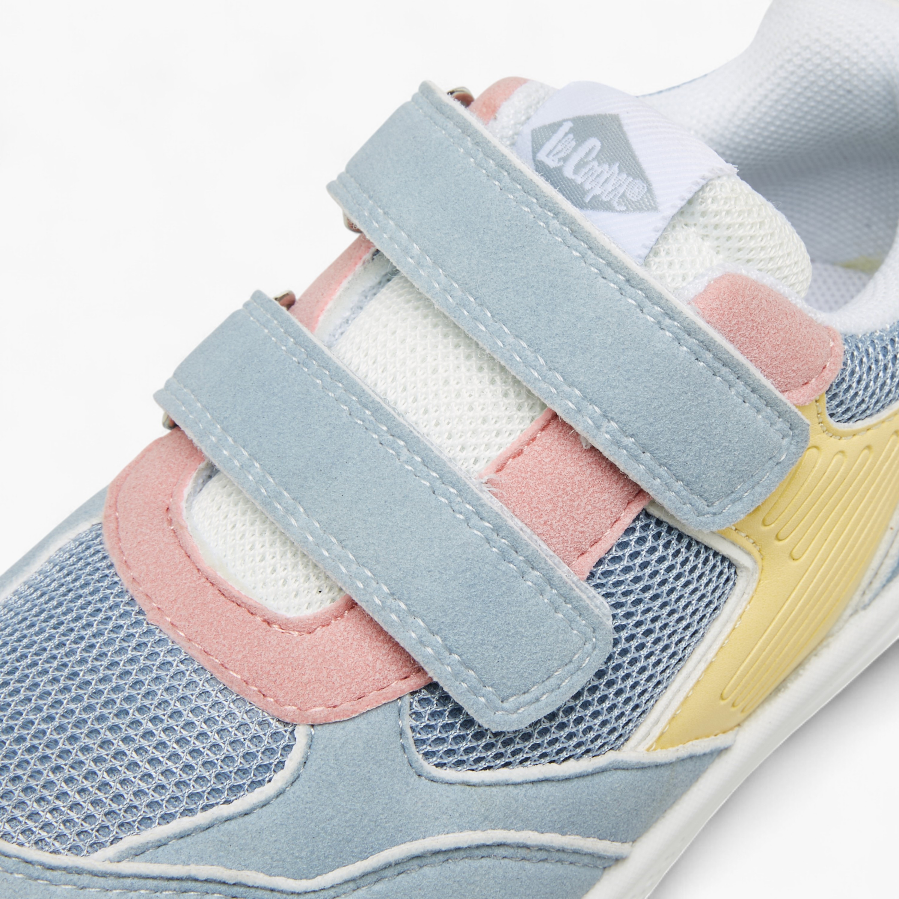 Lee Cooper Girls' Panelled Sneakers with Hook and Loop Closure-girls-shoes-sneakers-image-4