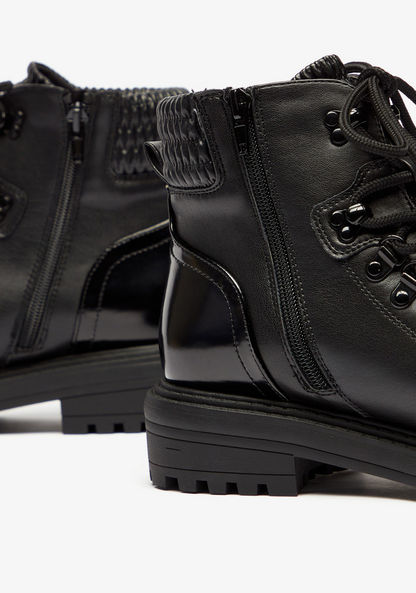 Haadana Rouching Detail Ankle Boots with Zip Closure